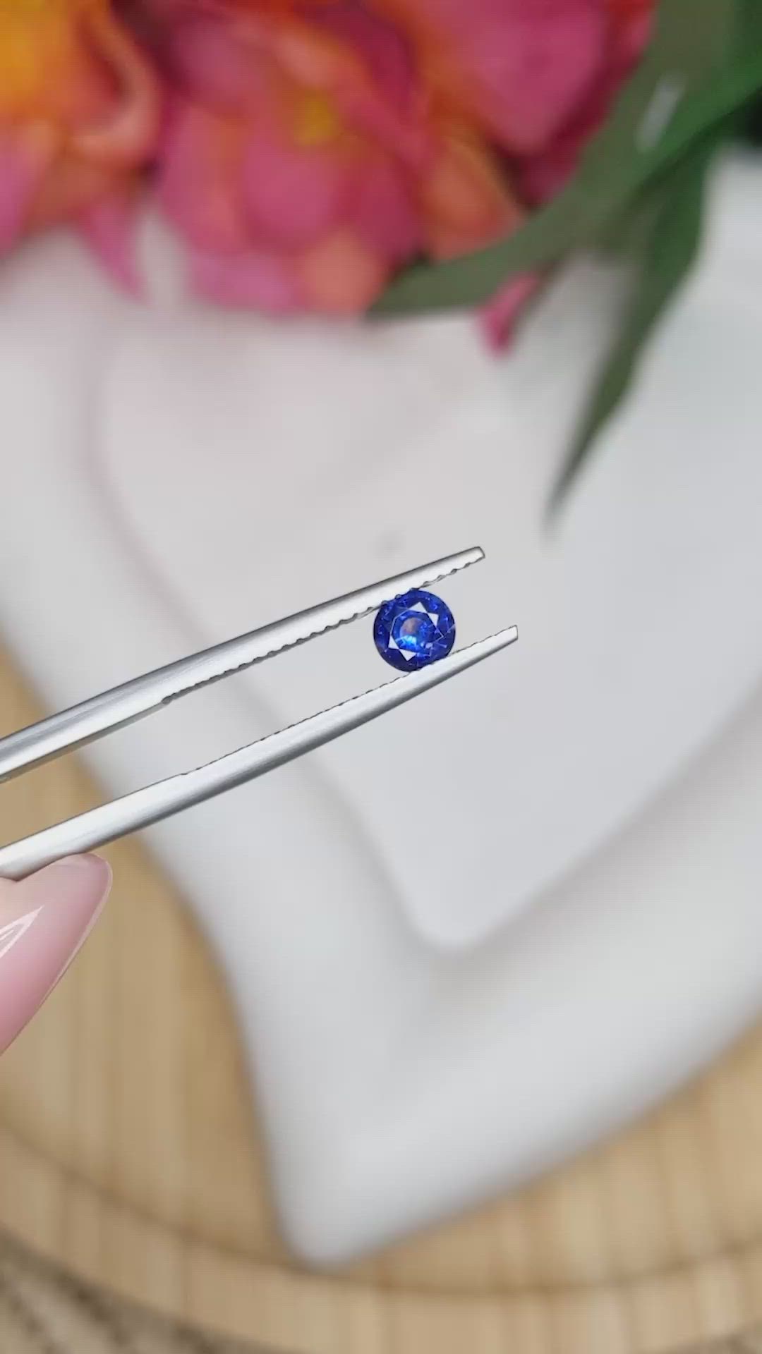 0.48 Ct. Blue Sapphire from Ceylon (Sri Lanka) Size Video