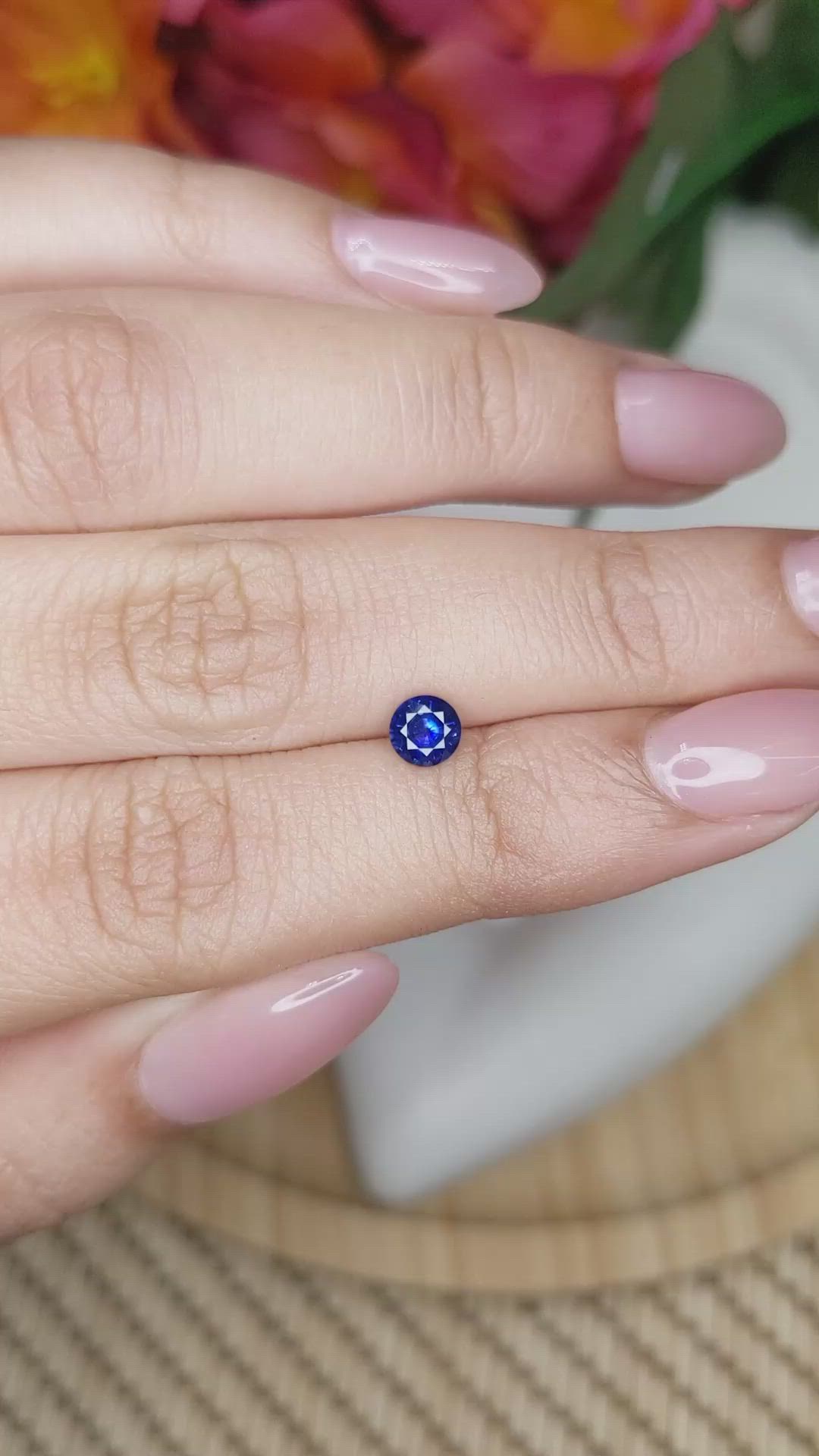 0.48 Ct. Blue Sapphire from Ceylon (Sri Lanka) Size Video
