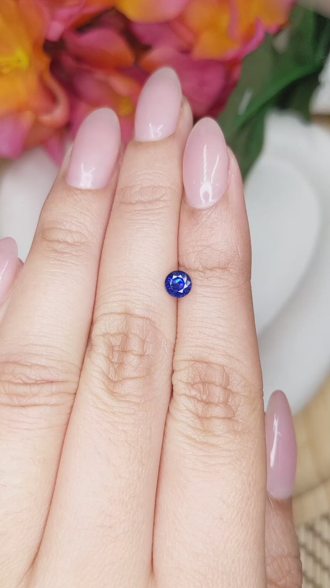 0.48 Ct. Blue Sapphire from Ceylon (Sri Lanka) Size Video