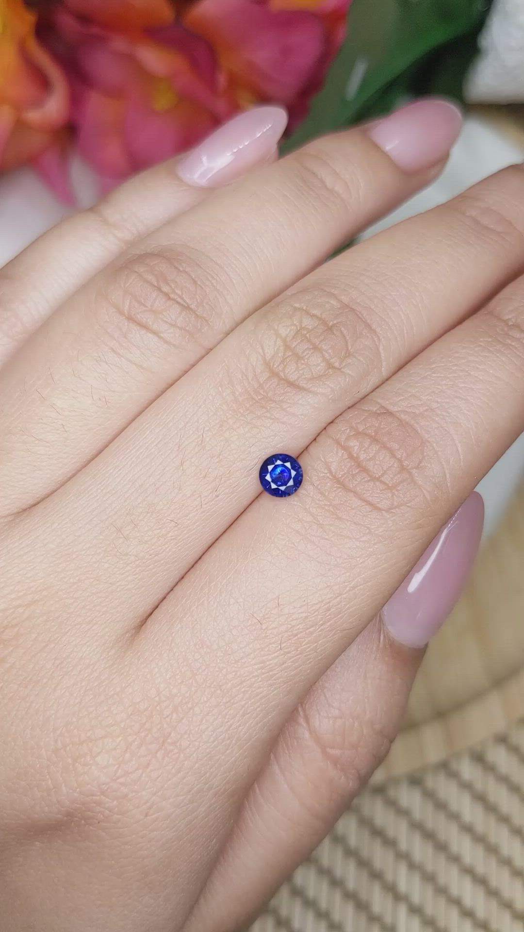 0.48 Ct. Blue Sapphire from Ceylon (Sri Lanka) Size Video