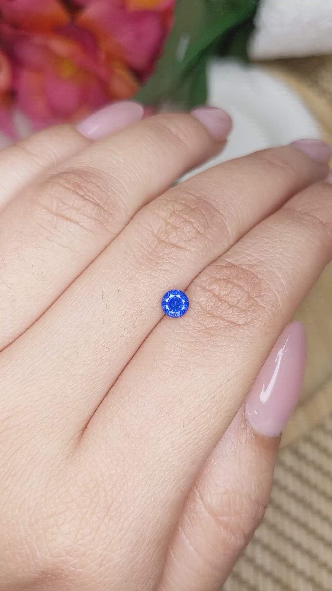 0.48 Ct. Blue Sapphire from Ceylon (Sri Lanka) Size Video