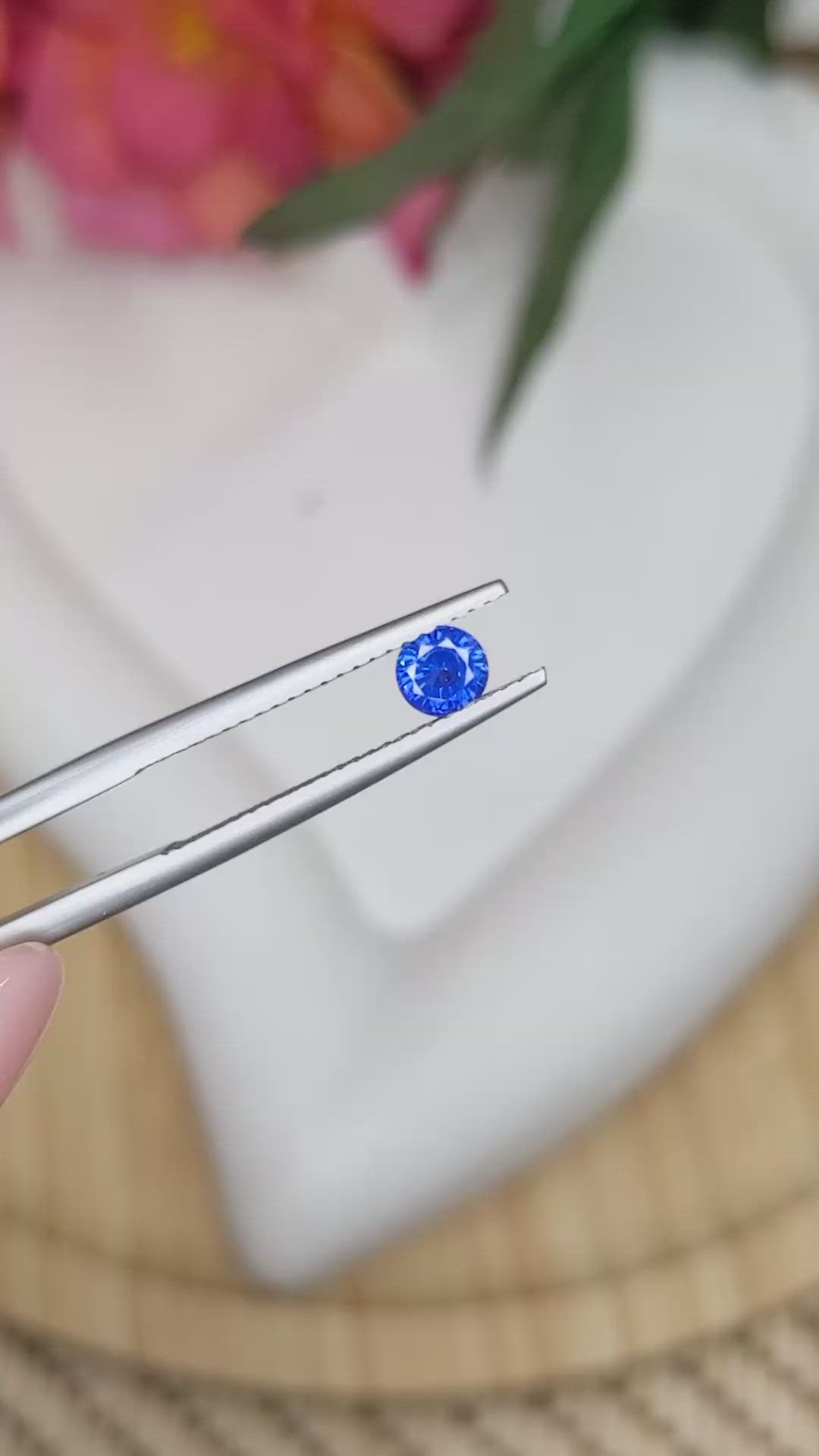 0.48 Ct. Blue Sapphire from Ceylon (Sri Lanka) Size Video