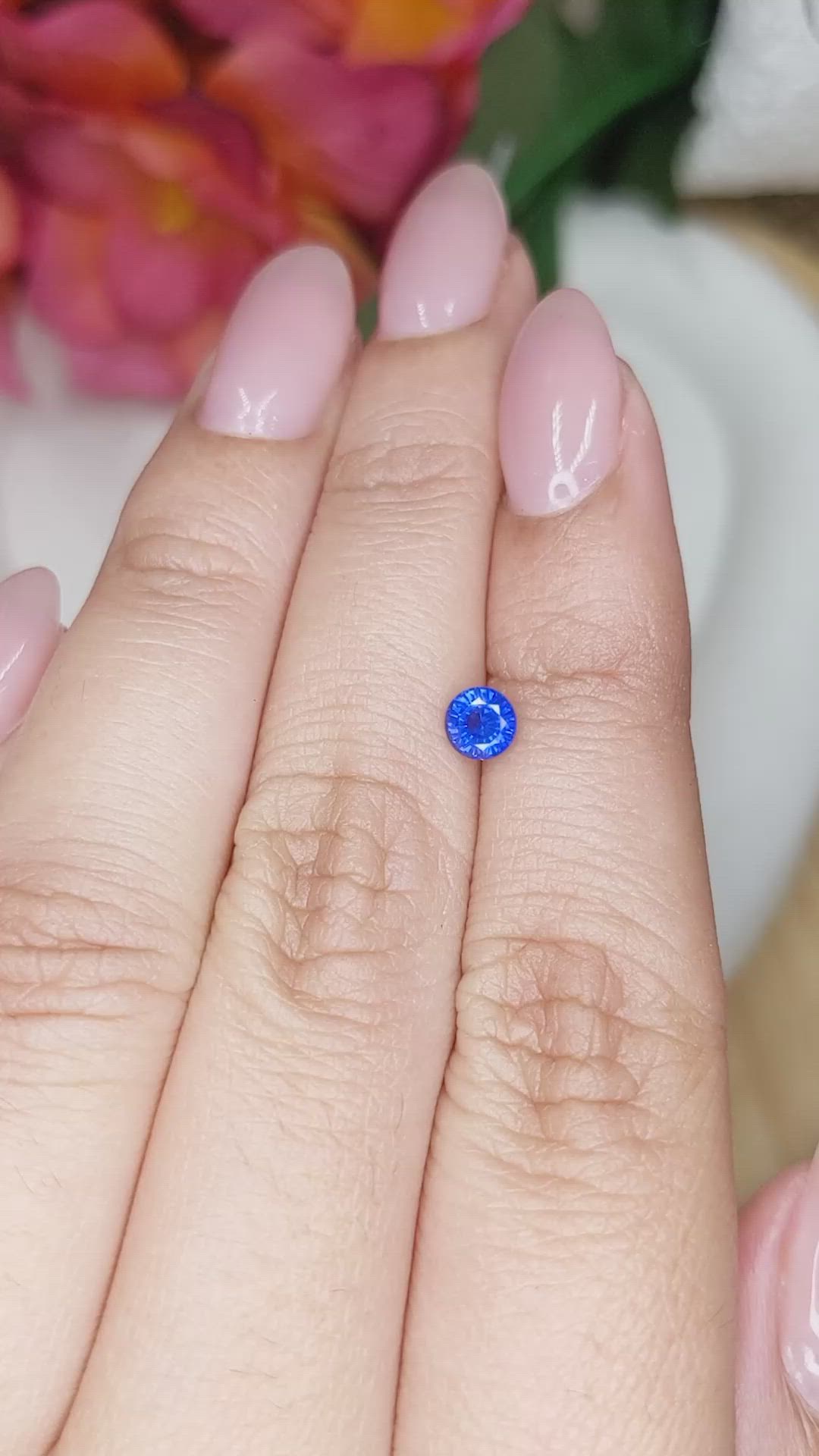 0.48 Ct. Blue Sapphire from Ceylon (Sri Lanka) Size Video