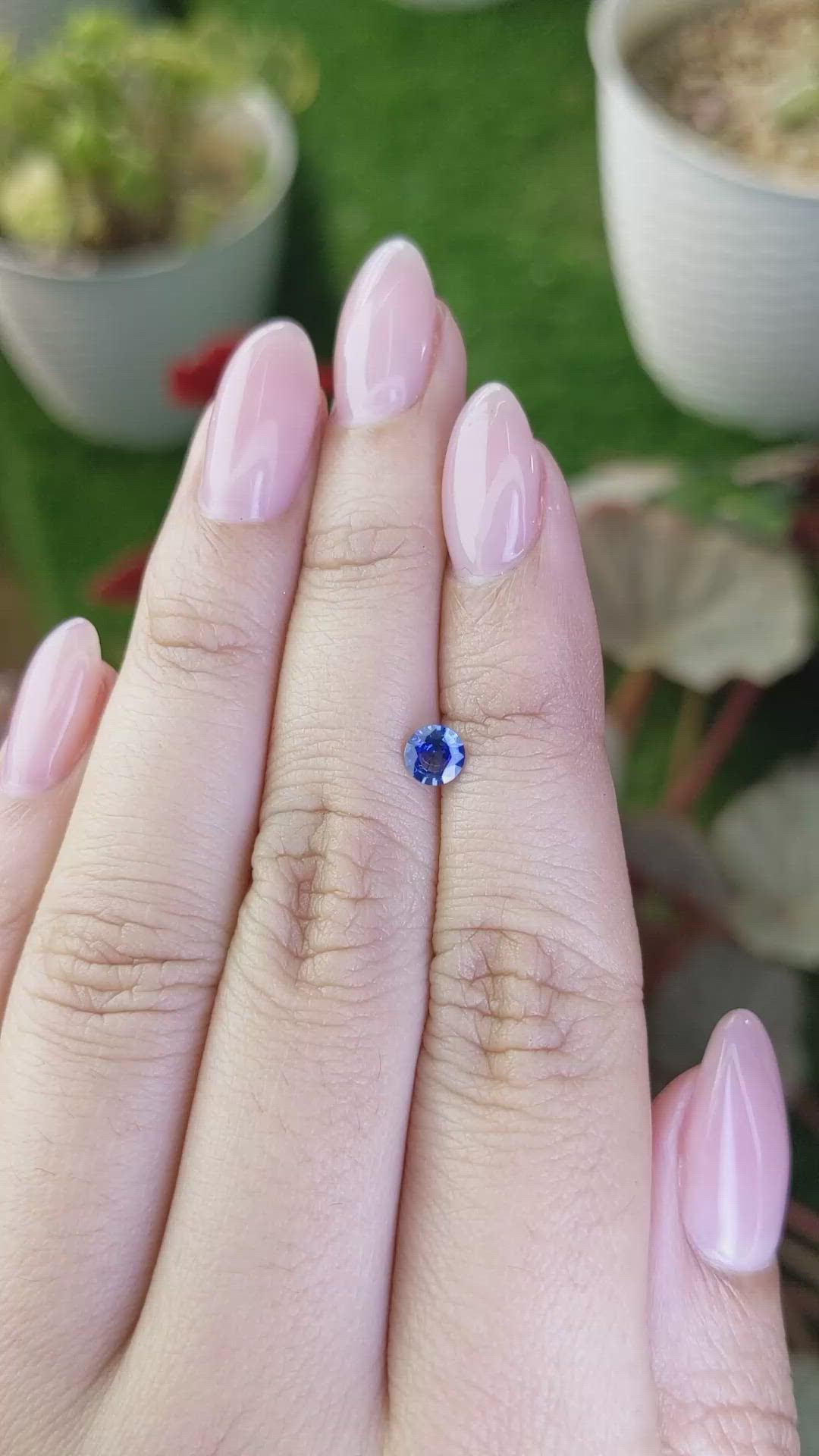 0.39 Ct. Blue Sapphire from Ceylon (Sri Lanka) Size Video