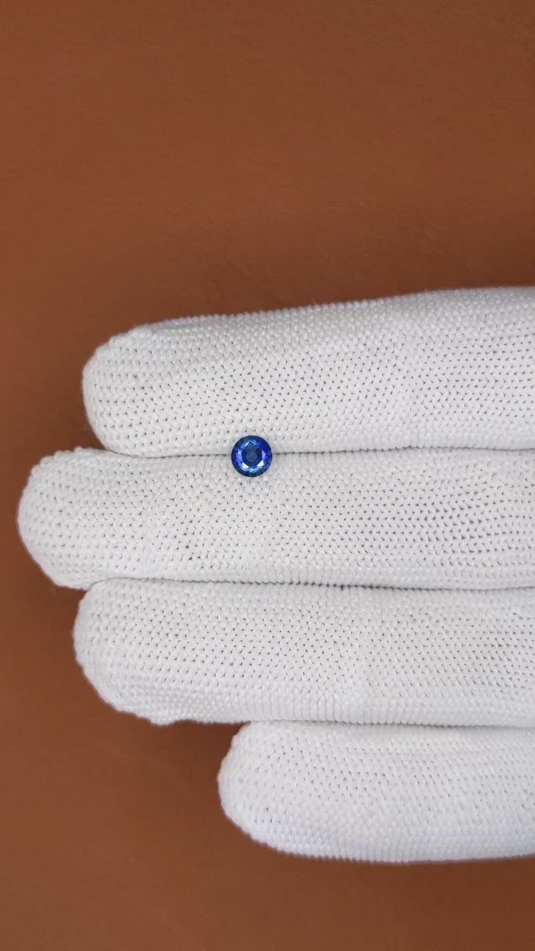 0.39 Ct. Blue Sapphire from Ceylon (Sri Lanka) Size Video