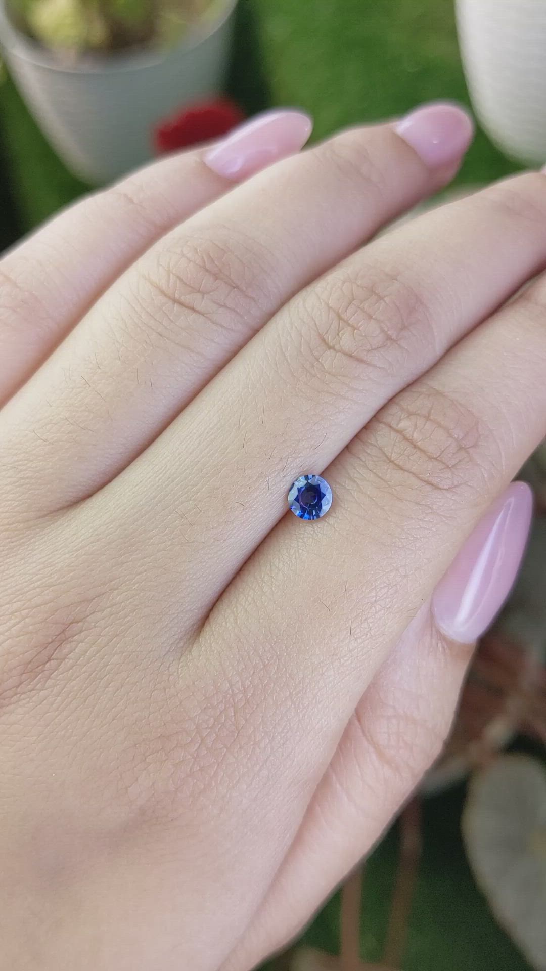 0.39 Ct. Blue Sapphire from Ceylon (Sri Lanka) Size Video
