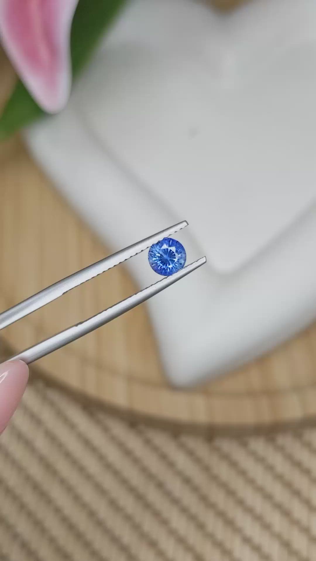 0.77 Ct. Blue Sapphire from Ceylon (Sri Lanka) Size Video