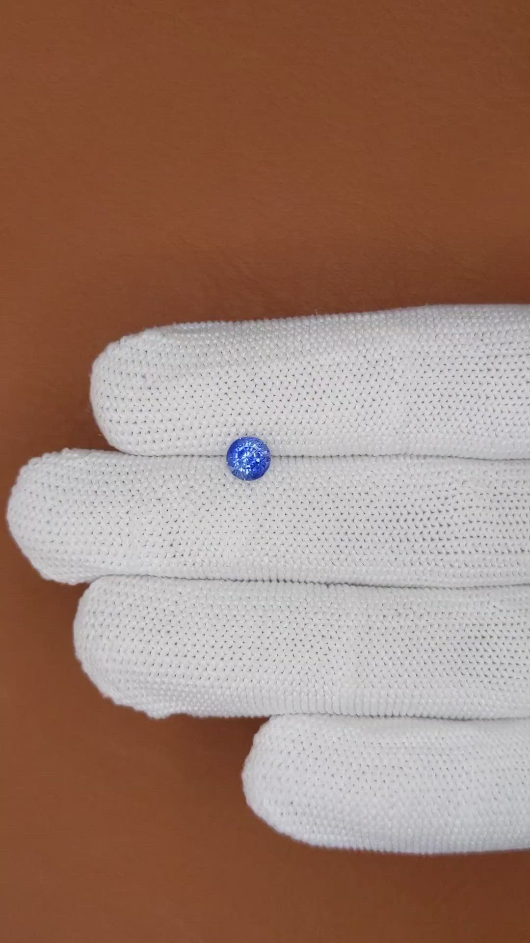 0.77 Ct. Blue Sapphire from Ceylon (Sri Lanka) Size Video