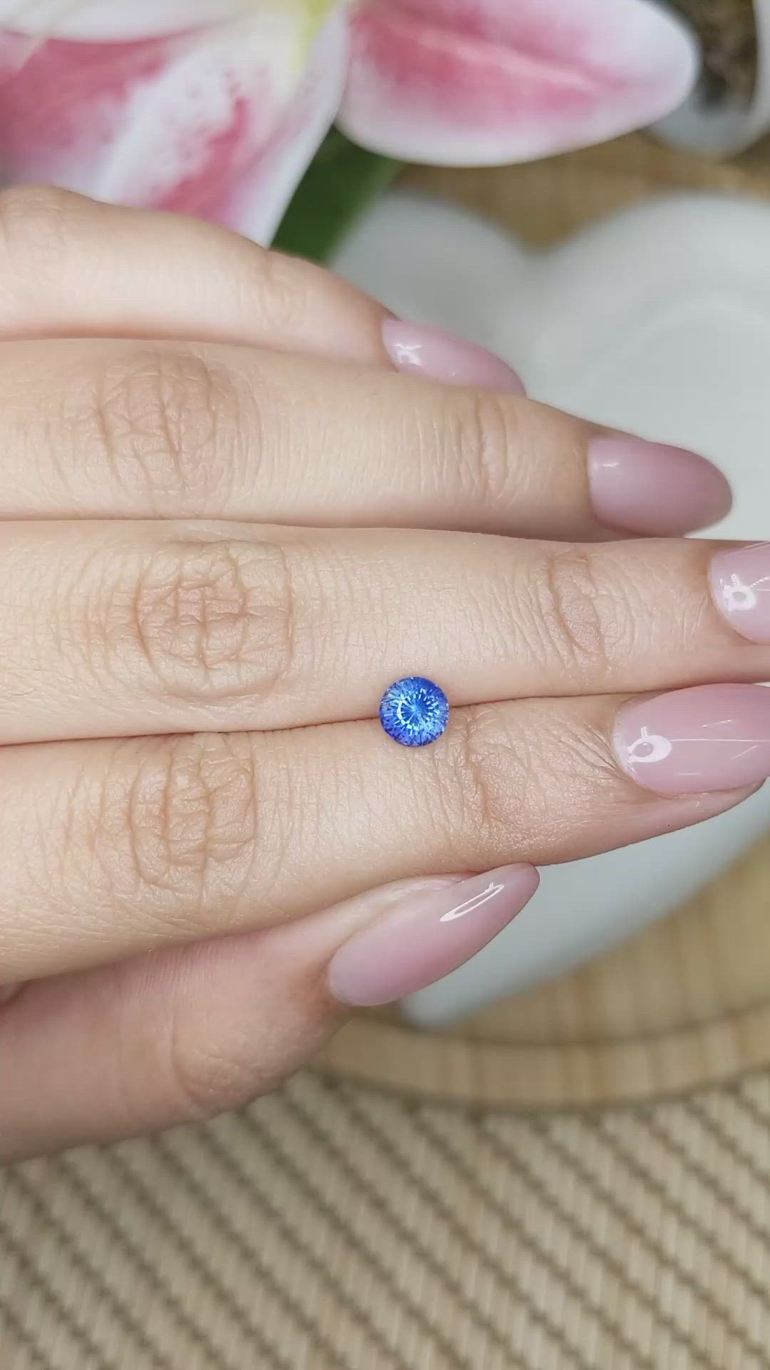 0.77 Ct. Blue Sapphire from Ceylon (Sri Lanka) Size Video