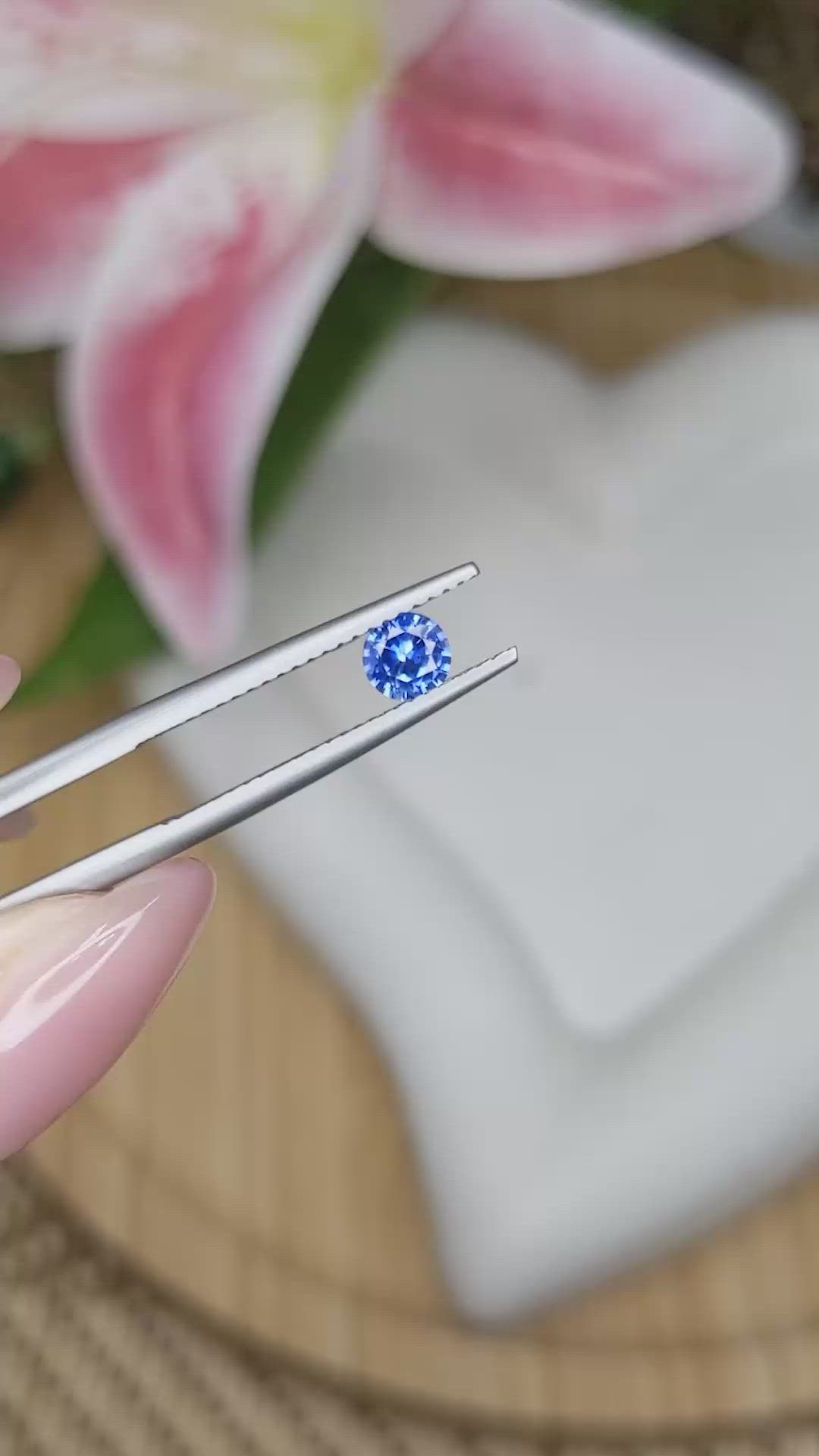 0.41 Ct. Blue Sapphire from Ceylon (Sri Lanka) Size Video