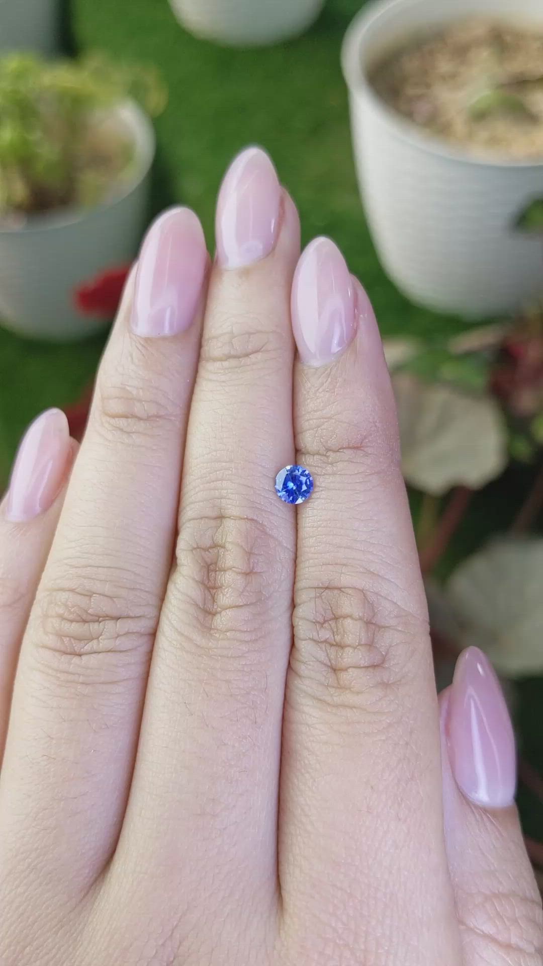 0.41 Ct. Blue Sapphire from Ceylon (Sri Lanka) Size Video