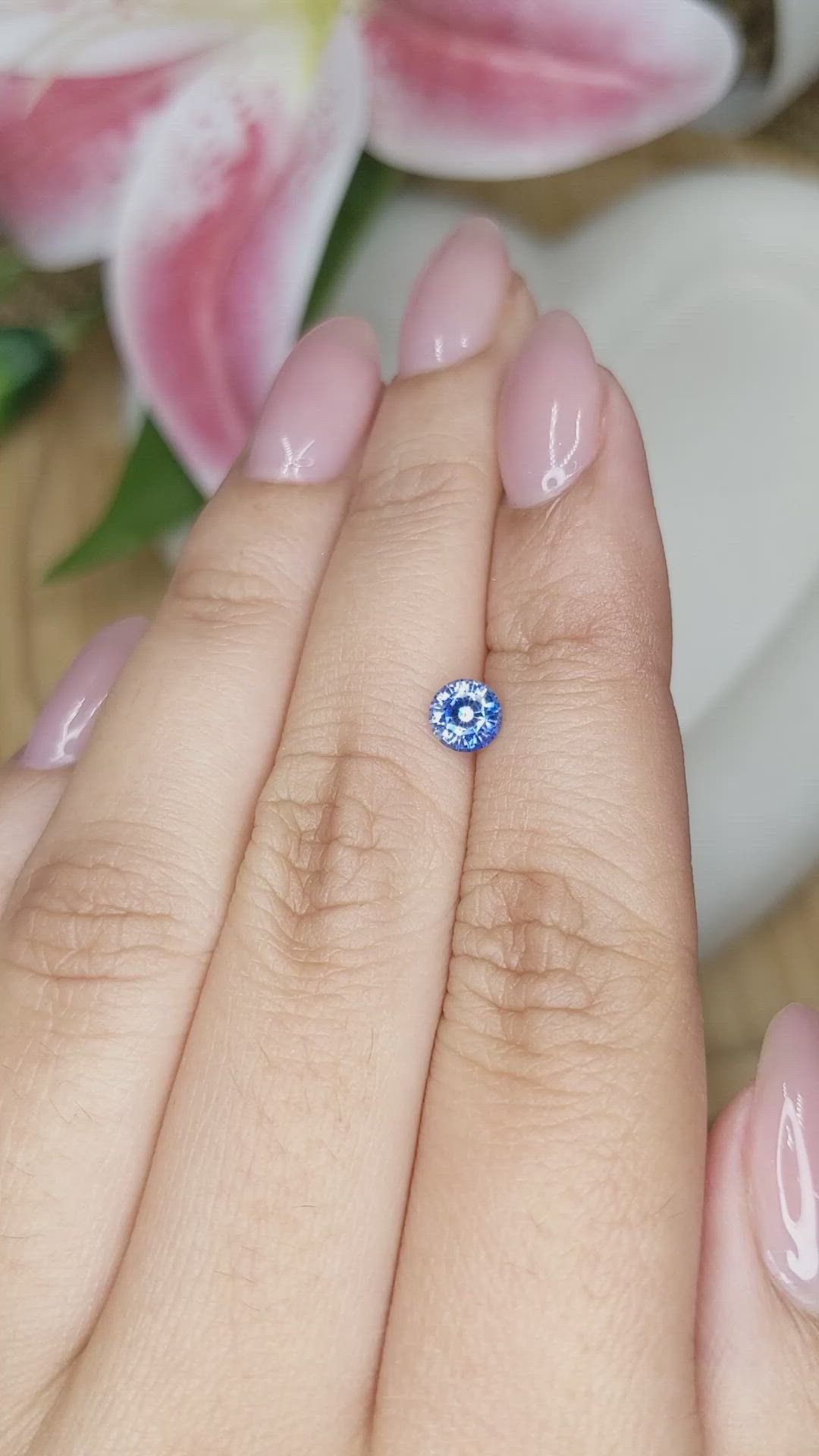 0.60 Ct. Blue Sapphire from Ceylon (Sri Lanka) Size Video