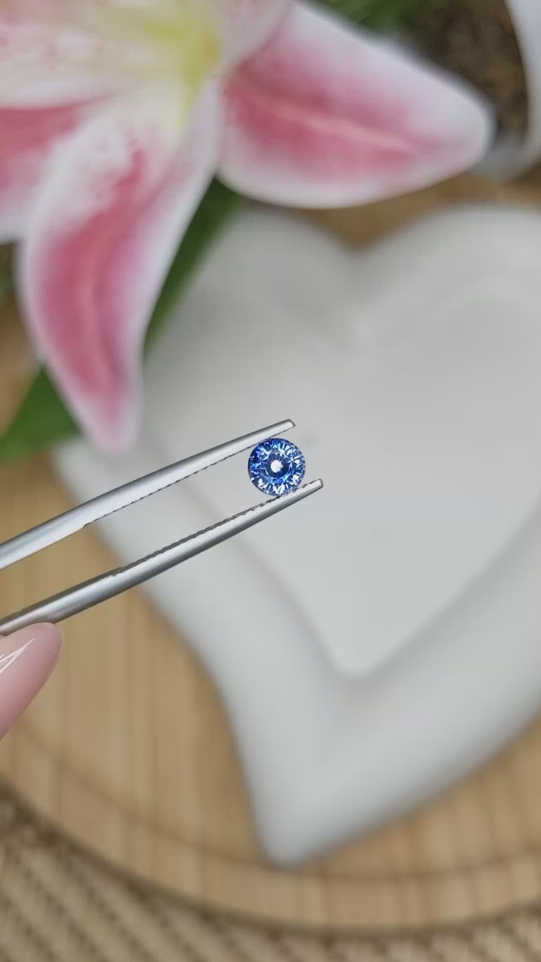 0.60 Ct. Blue Sapphire from Ceylon (Sri Lanka) Size Video