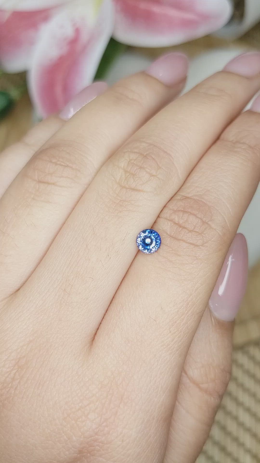 0.60 Ct. Blue Sapphire from Ceylon (Sri Lanka) Size Video