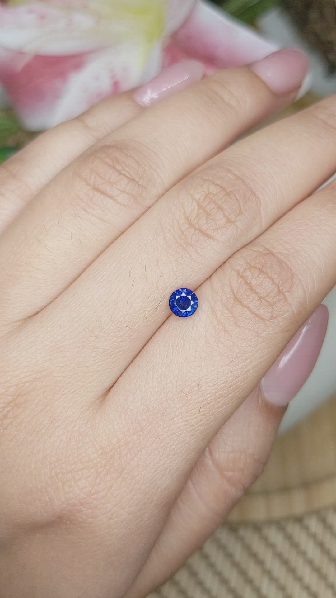 0.54 Ct. Blue Sapphire from Ceylon (Sri Lanka) Size Video
