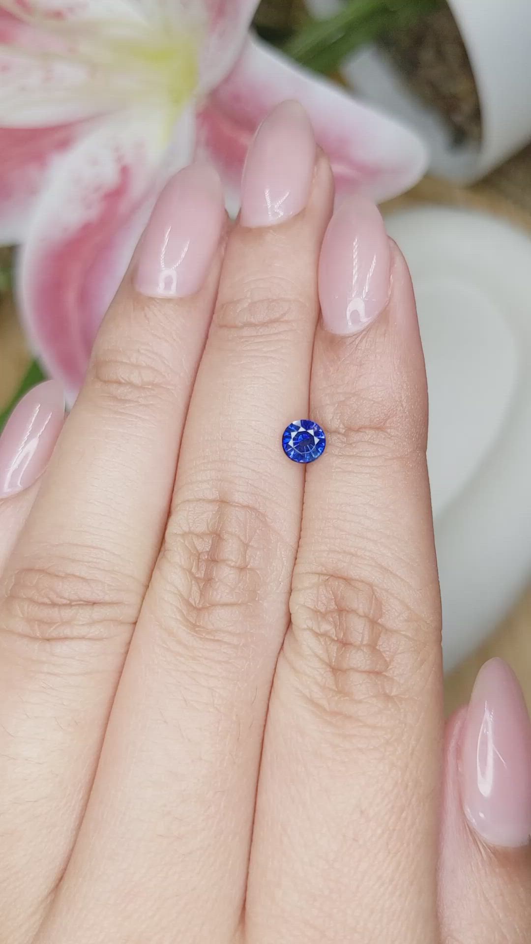 0.54 Ct. Blue Sapphire from Ceylon (Sri Lanka) Size Video