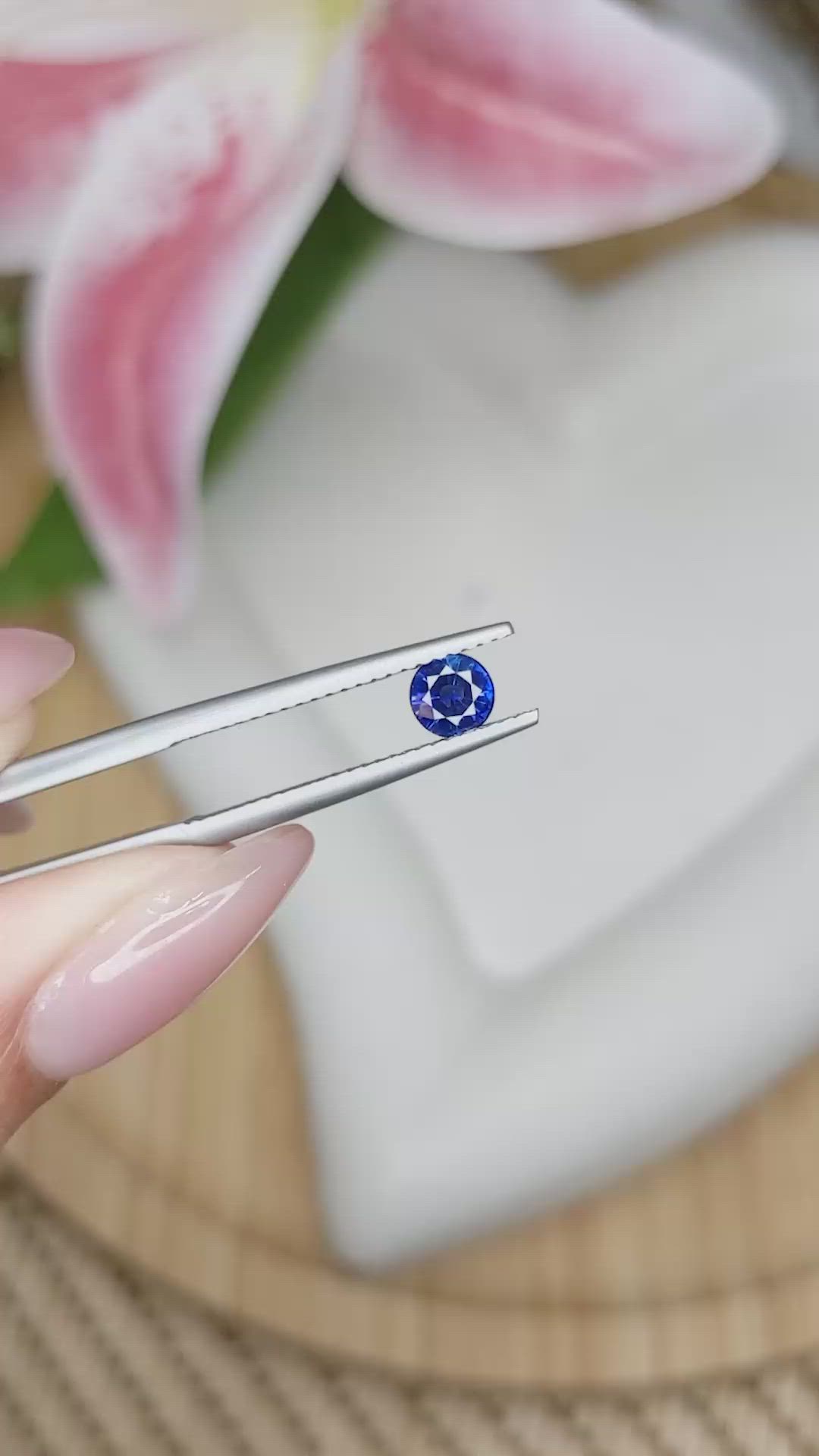 0.54 Ct. Blue Sapphire from Ceylon (Sri Lanka) Size Video