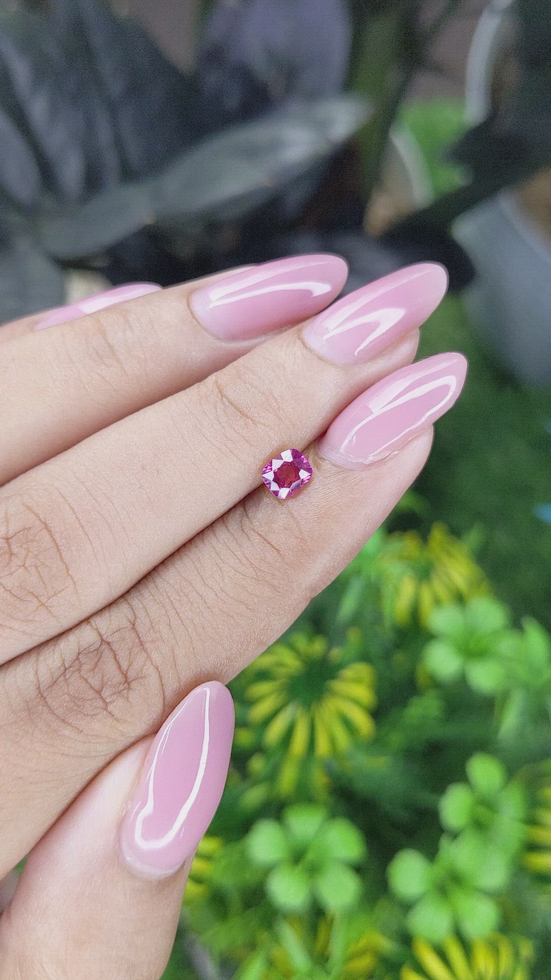 0.57 Ct. Purplish Pink Sapphire from Ceylon (Sri Lanka) Size Video