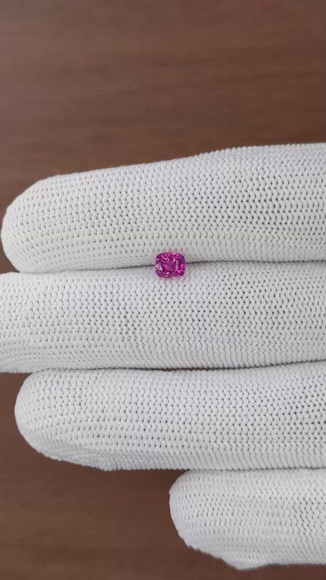 0.57 Ct. Purplish Pink Sapphire from Ceylon (Sri Lanka) Size Video