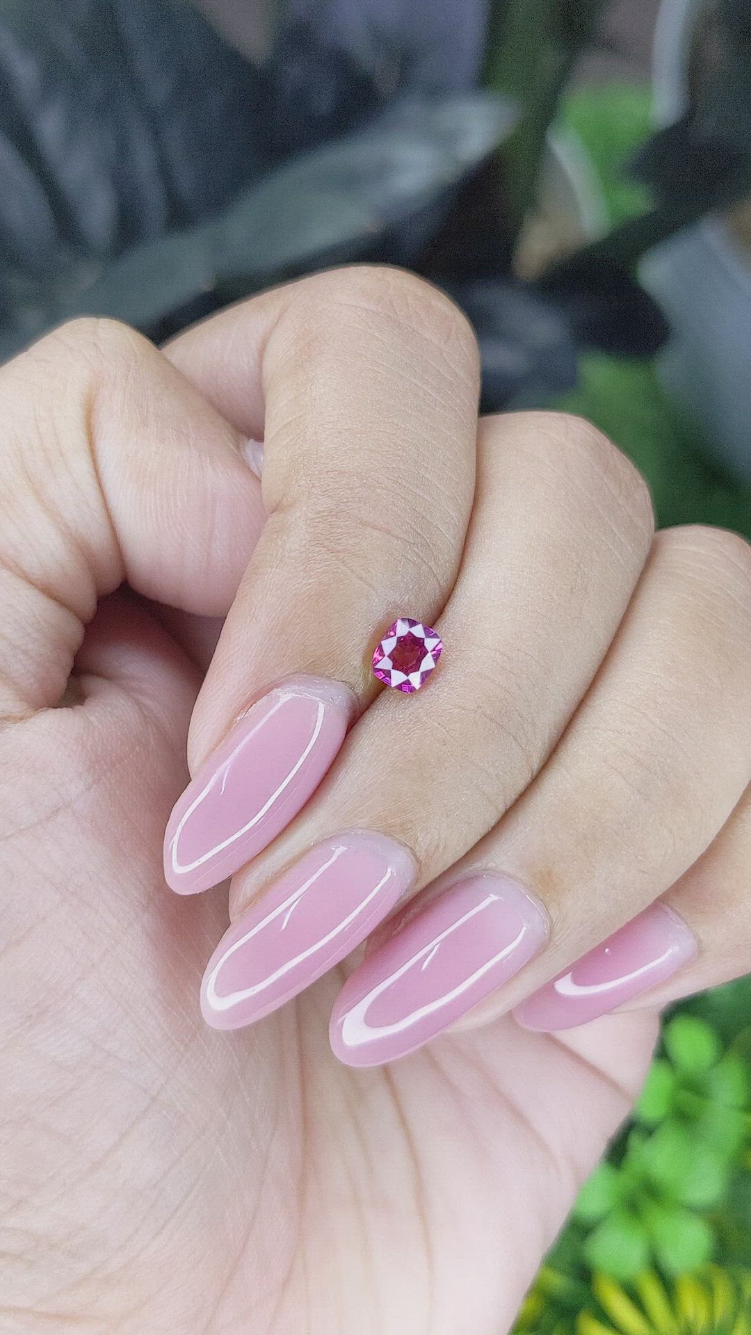 0.57 Ct. Purplish Pink Sapphire from Ceylon (Sri Lanka) Size Video