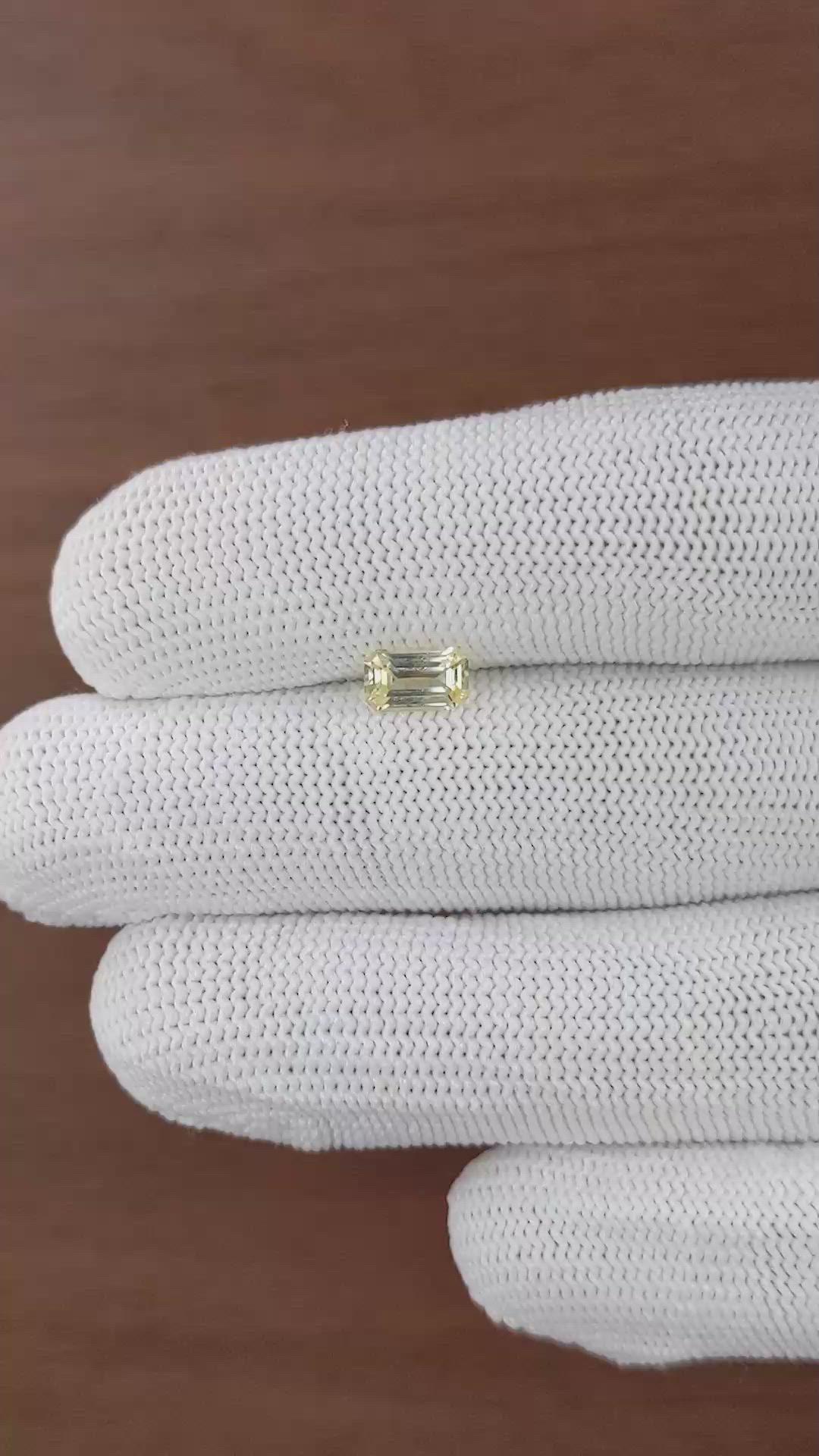 1.01 Ct. Yellow Sapphire from Ceylon (Sri Lanka) Size Video