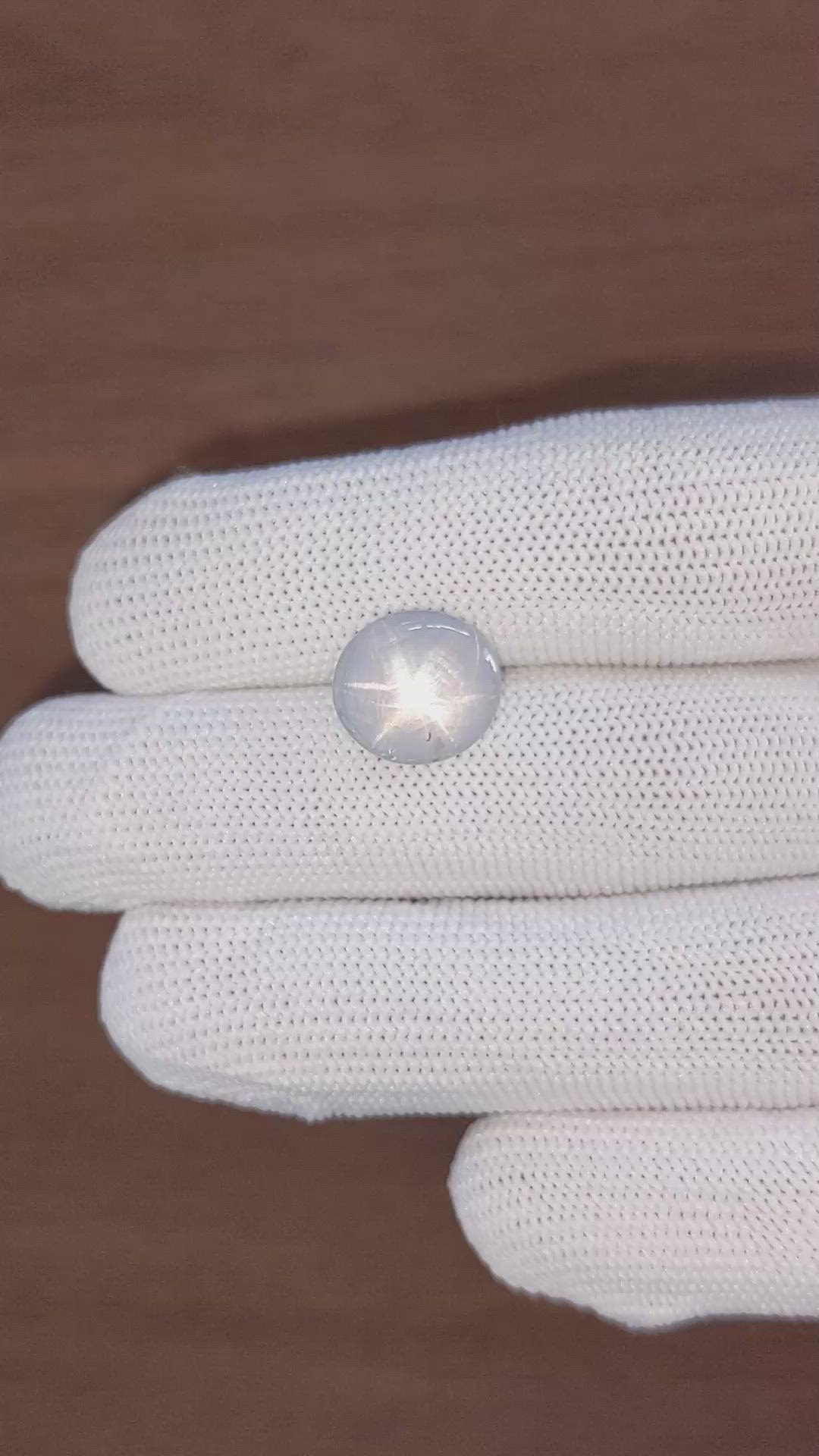 7.35 Ct. Grey Star Sapphire from Ceylon (Sri Lanka) Size Video