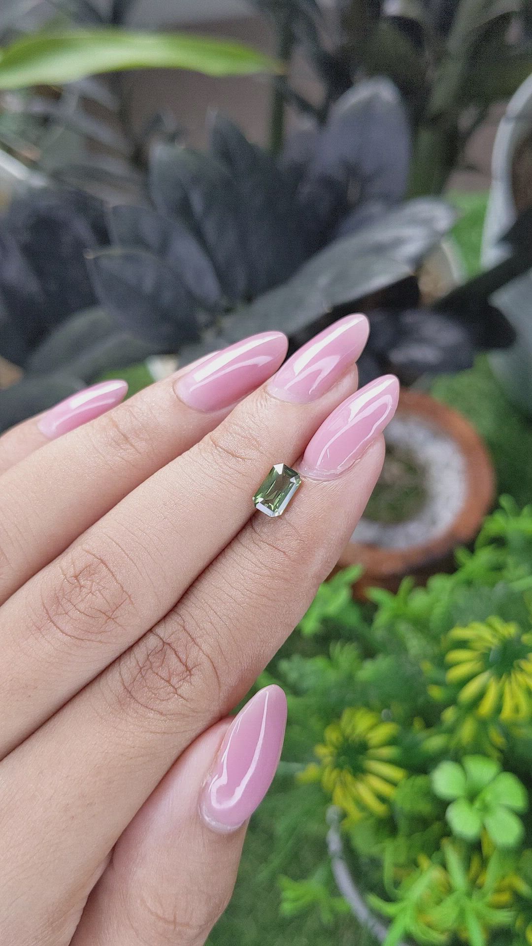 1.08 Ct. Green Sapphire from Madagascar Size Video