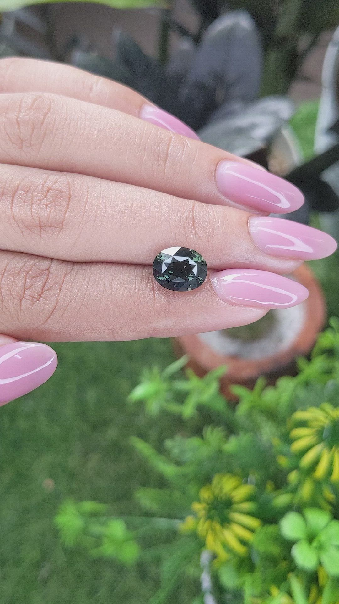 4.04 Ct. Bluish Green Sapphire from Tanzania Size Video