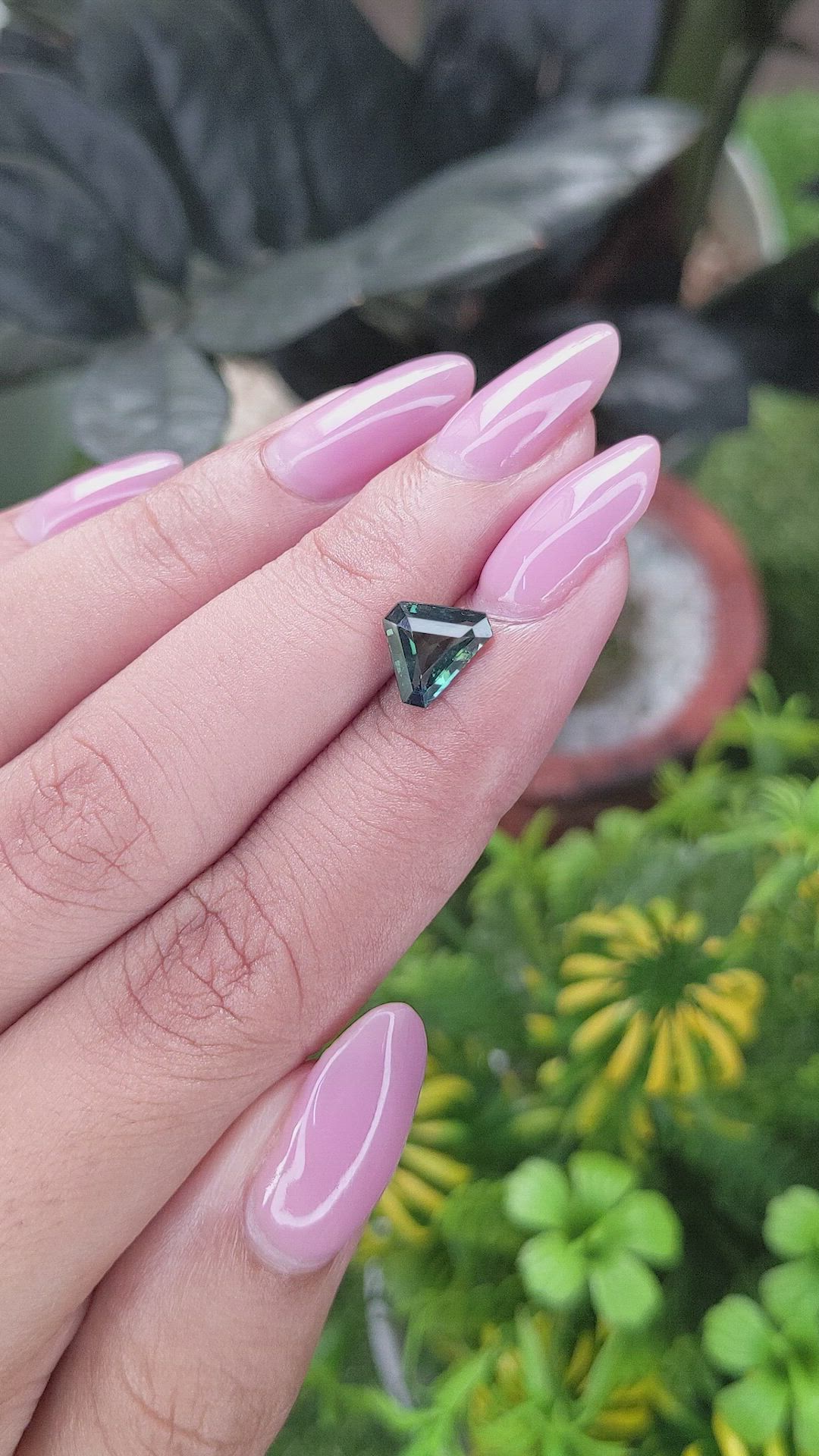 1.58 Ct. Bluish Green Sapphire from Madagascar Size Video