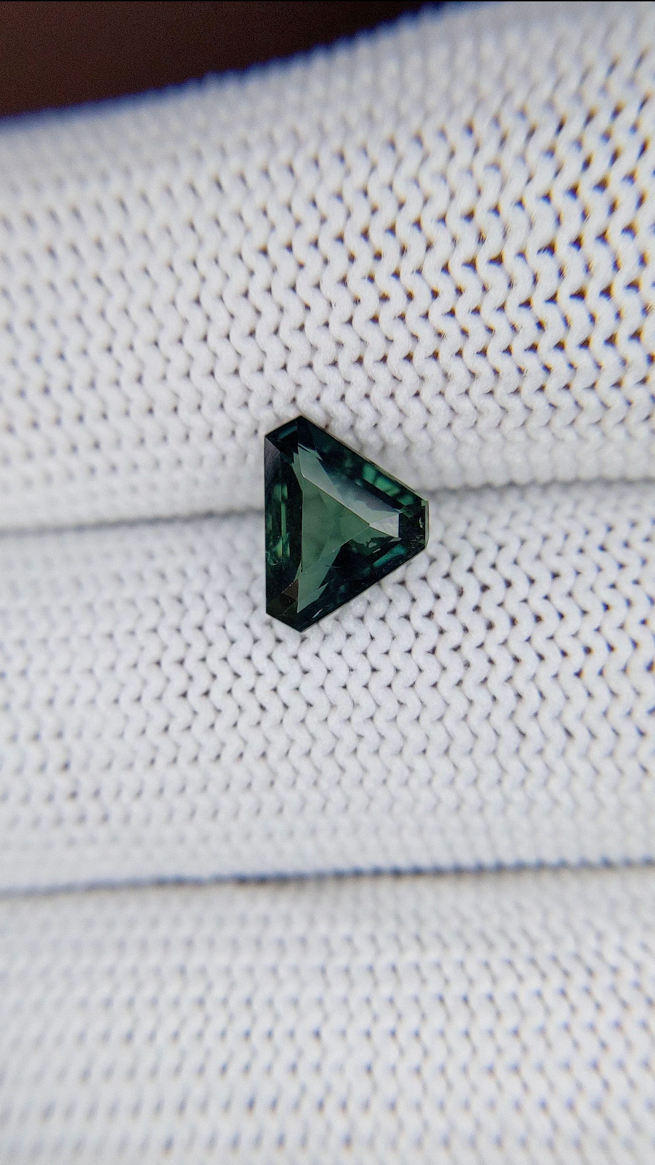 1.58 Ct. Bluish Green Sapphire from Madagascar Size Video