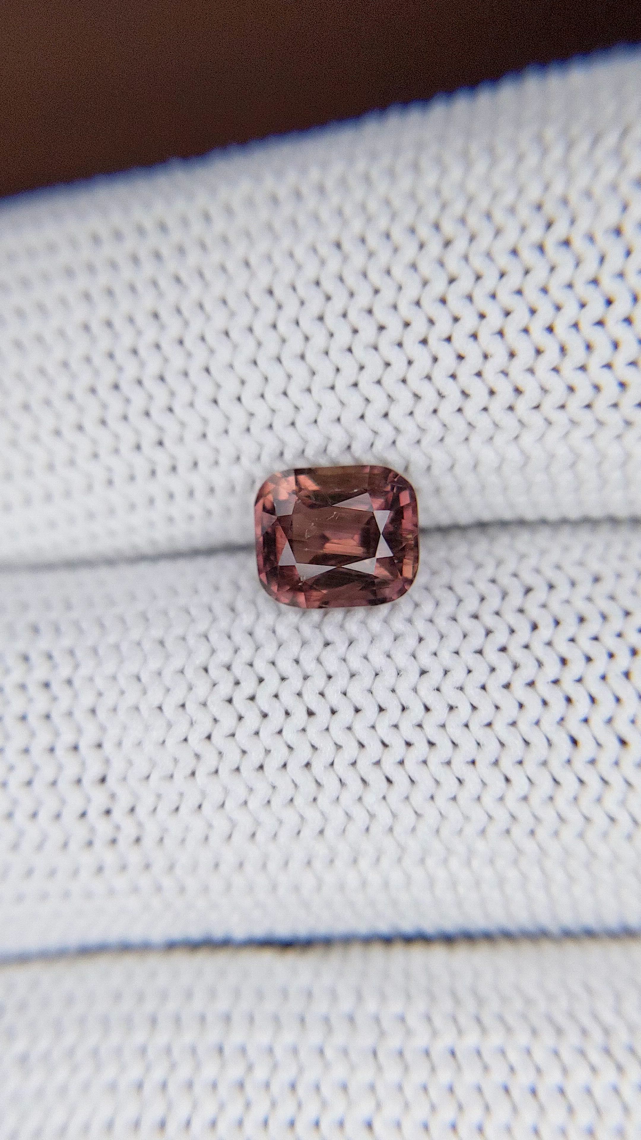 1.64 Ct. Pinkish Brown Sapphire from Tanzania Size Video