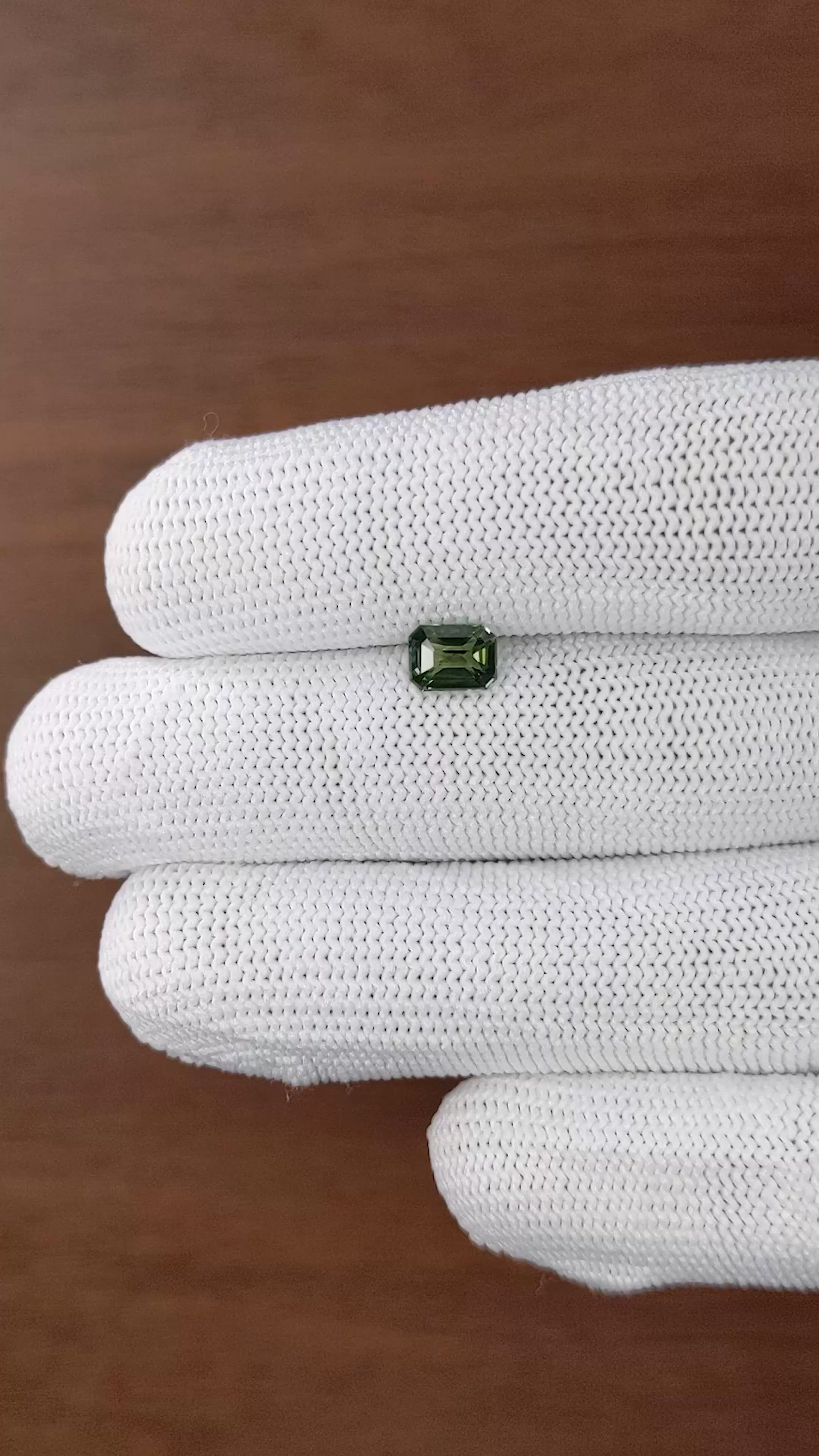 1.14 Ct. Green Sapphire from Madagascar Size Video