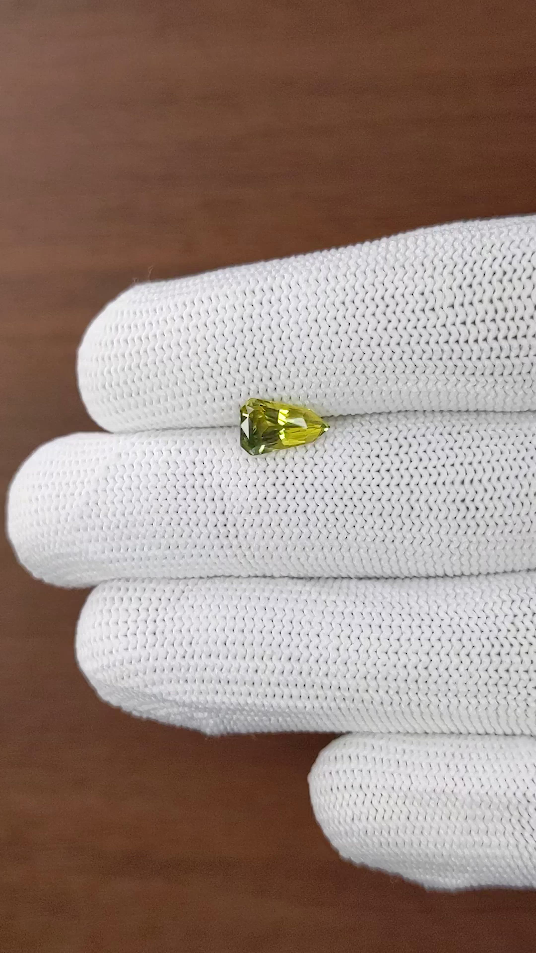 1.63 Ct. Greenish Yellow Sapphire from Madagascar Size Video