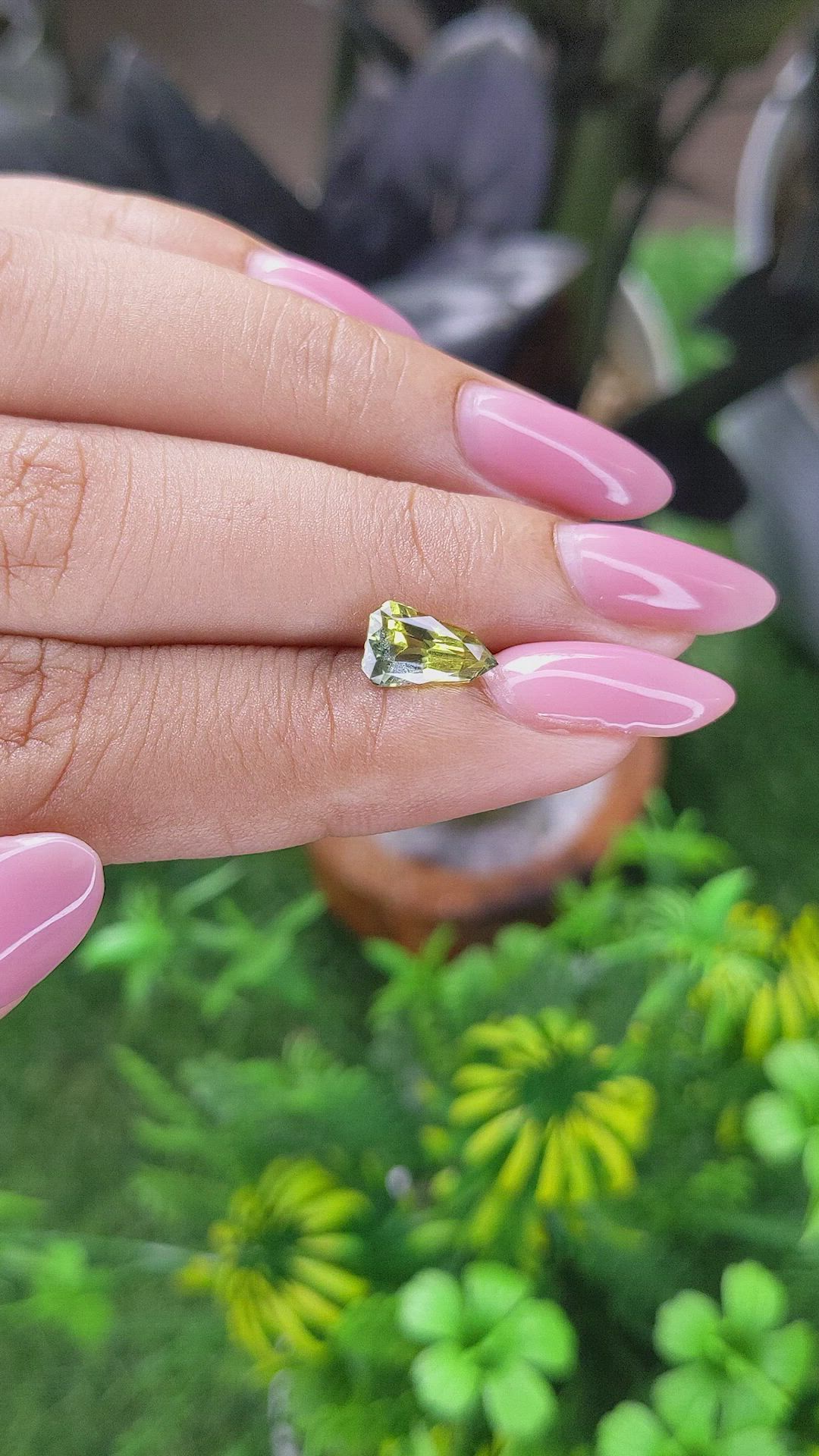 1.63 Ct. Greenish Yellow Sapphire from Madagascar Size Video