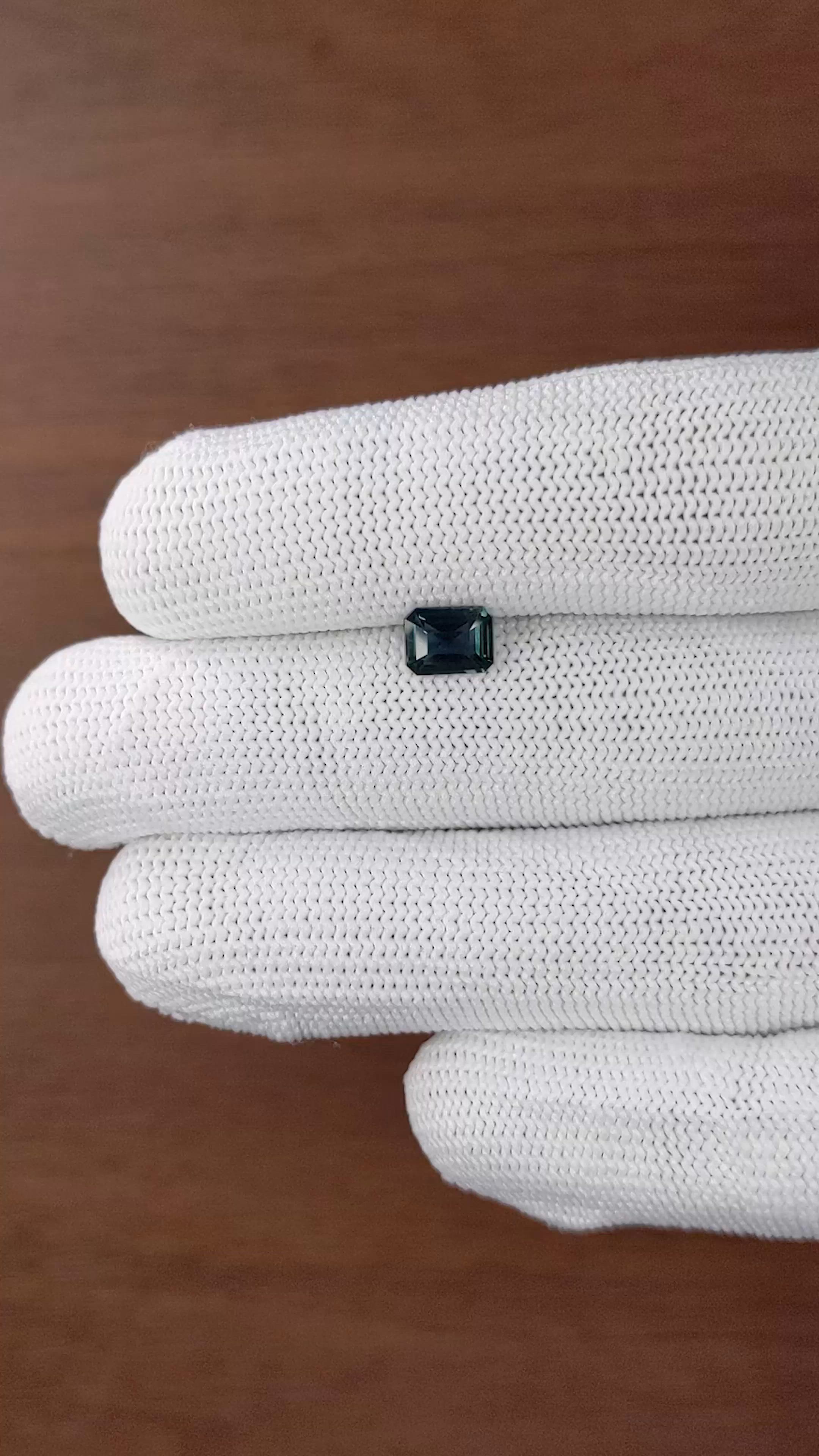 1.35 Ct. Greenish Blue Sapphire from Madagascar Size Video