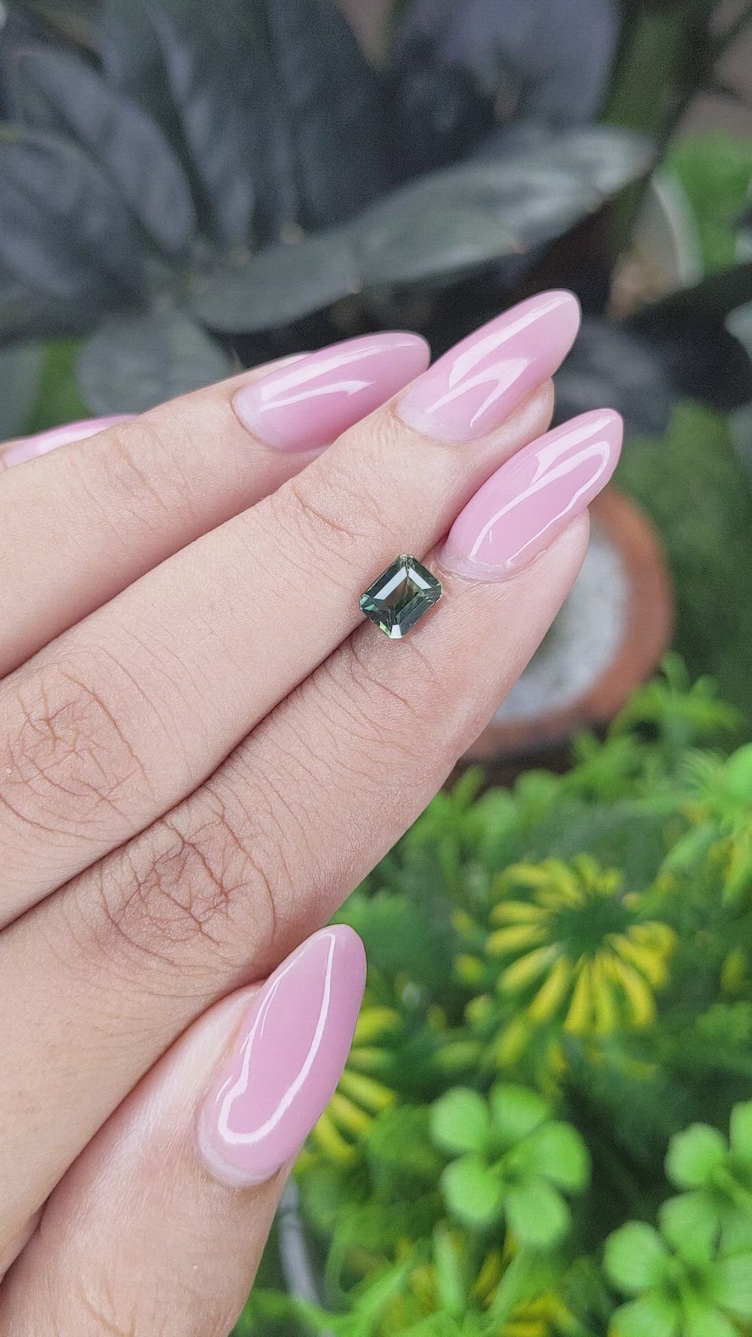 1.06 Ct. Yellowish Green Sapphire from Madagascar Size Video