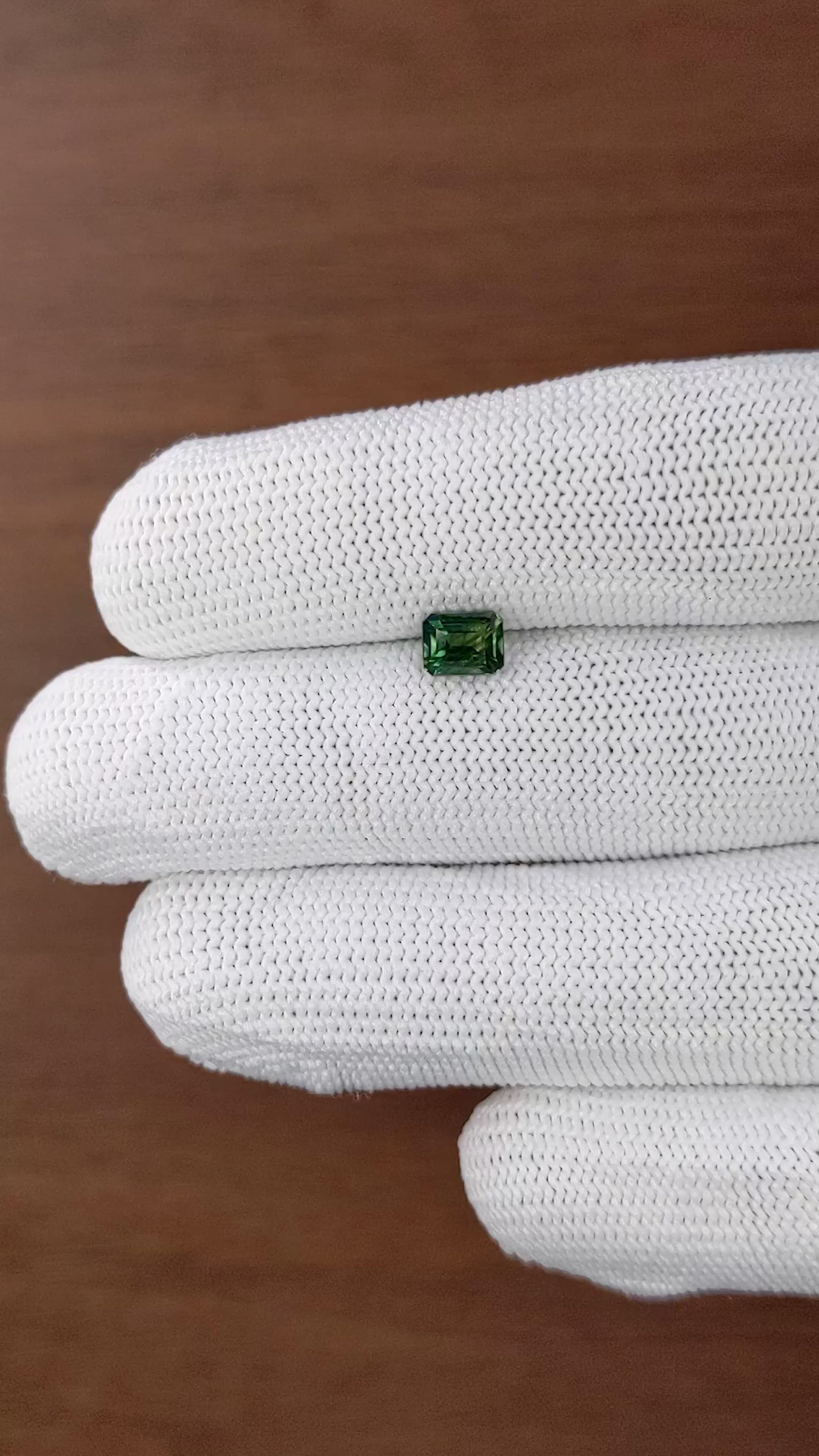 1.06 Ct. Yellowish Green Sapphire from Madagascar Size Video