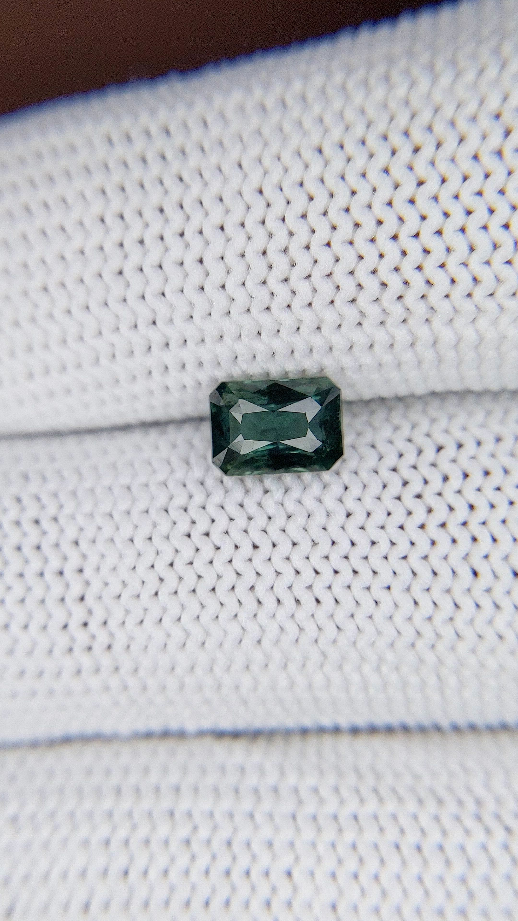 1.12 Ct. Bluish Green Sapphire from Madagascar Size Video