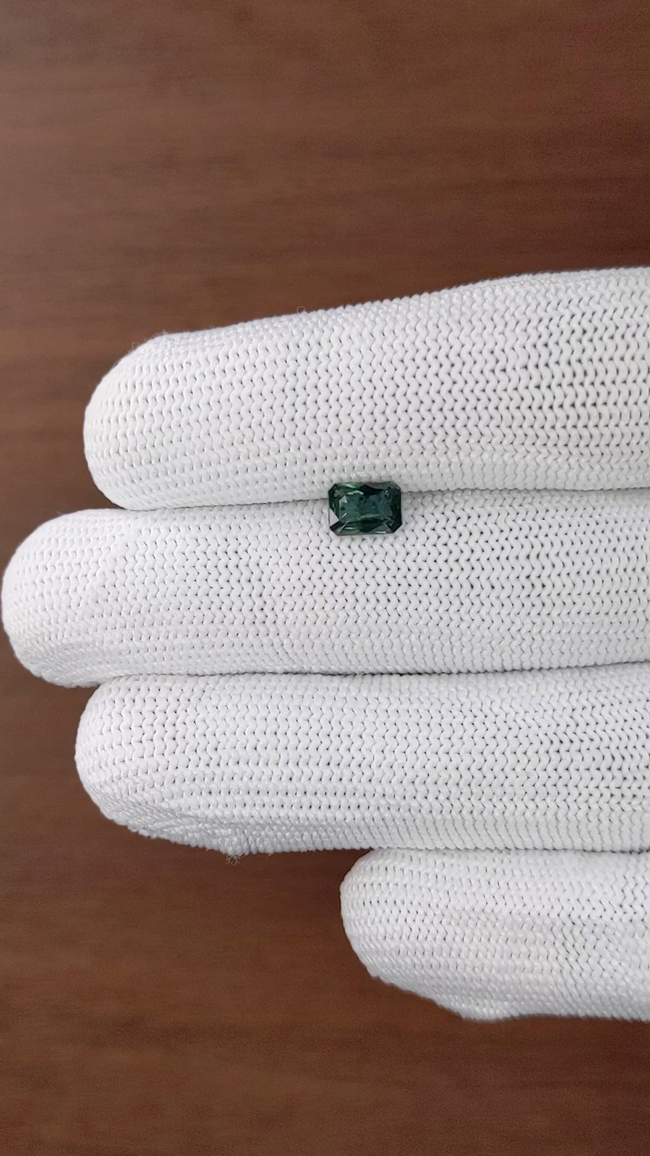1.12 Ct. Bluish Green Sapphire from Madagascar Size Video
