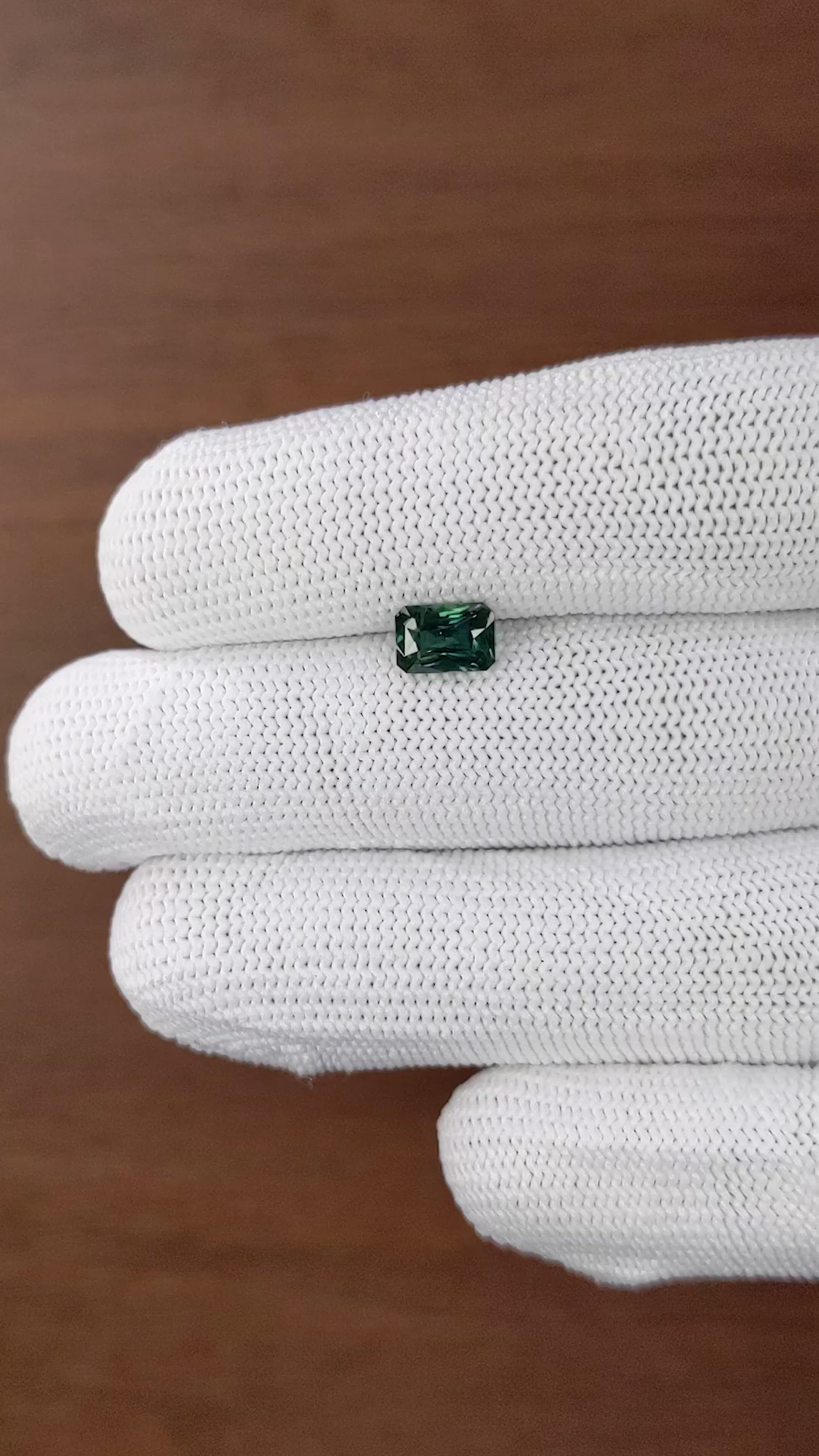 1.52 Ct. Bluish Green Sapphire from Madagascar Size Video