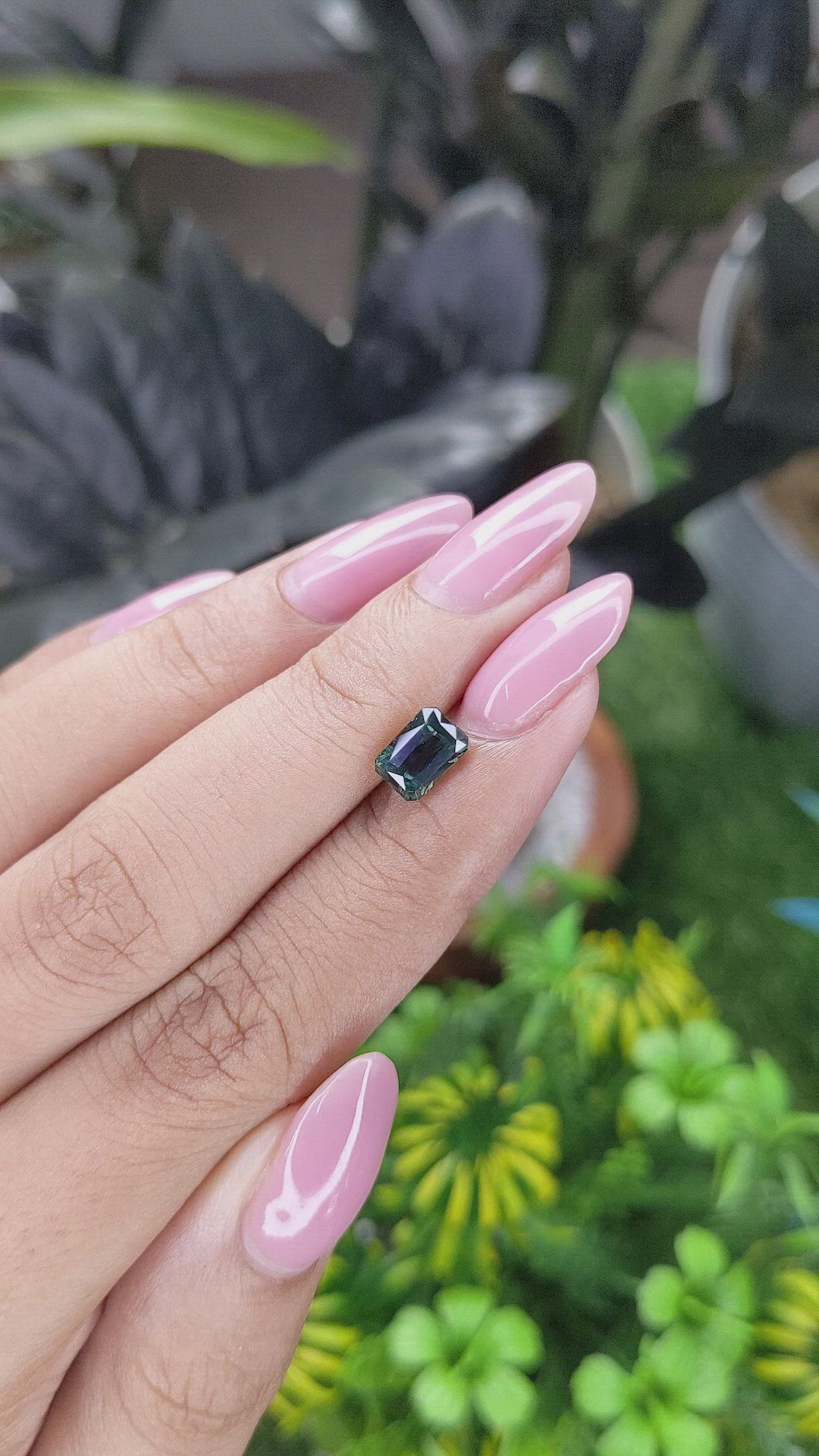 1.52 Ct. Bluish Green Sapphire from Madagascar Size Video
