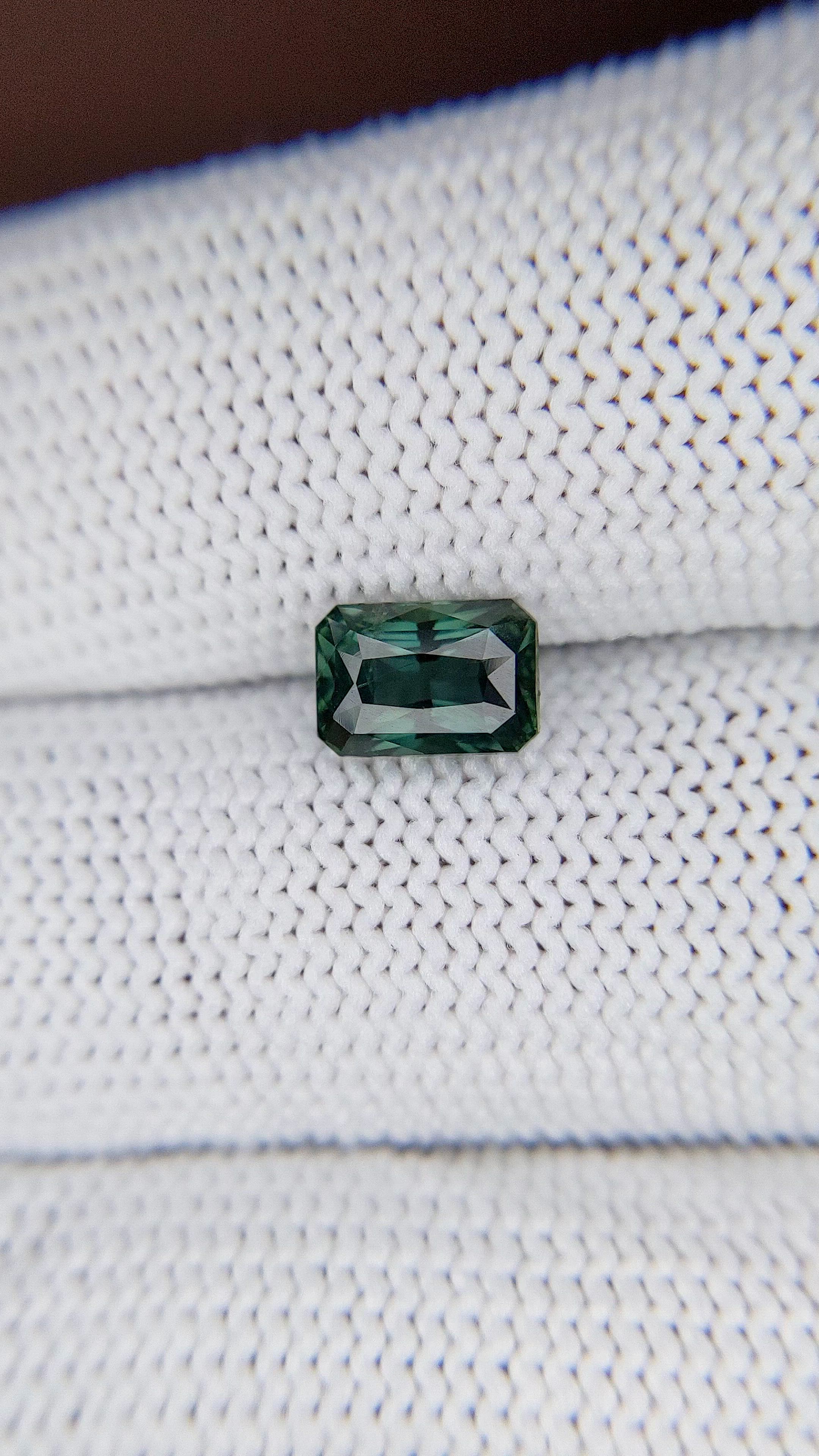 1.52 Ct. Bluish Green Sapphire from Madagascar Size Video