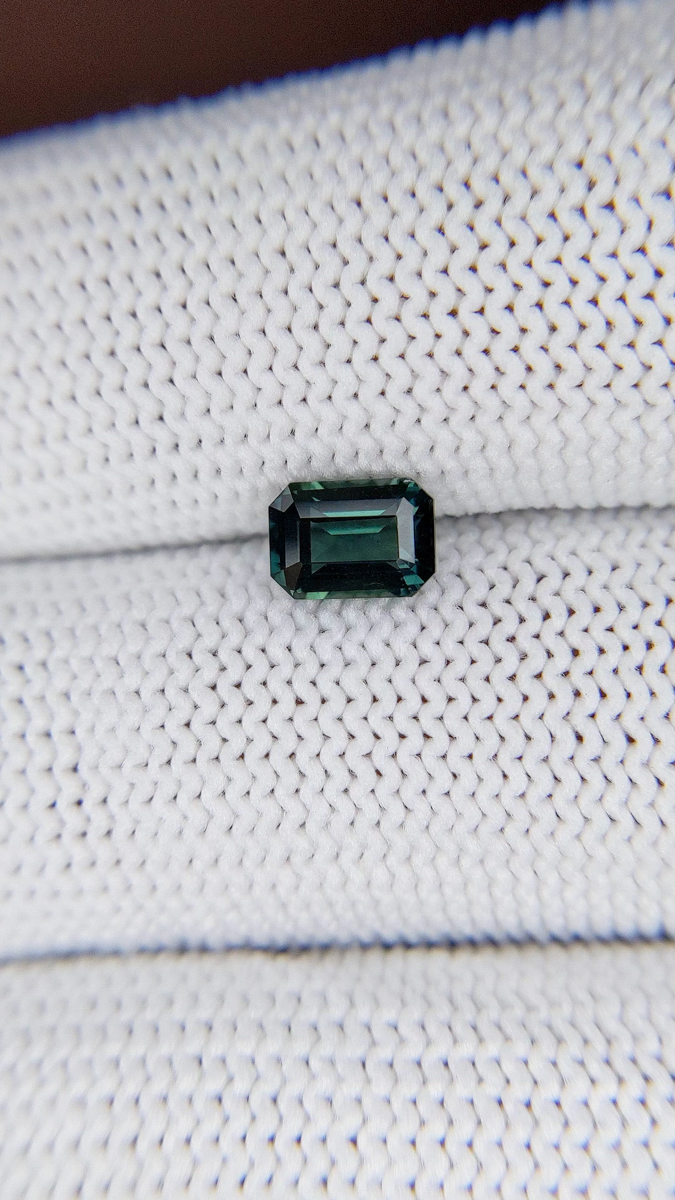 1.04 Ct. Bluish Green Sapphire from Madagascar Size Video
