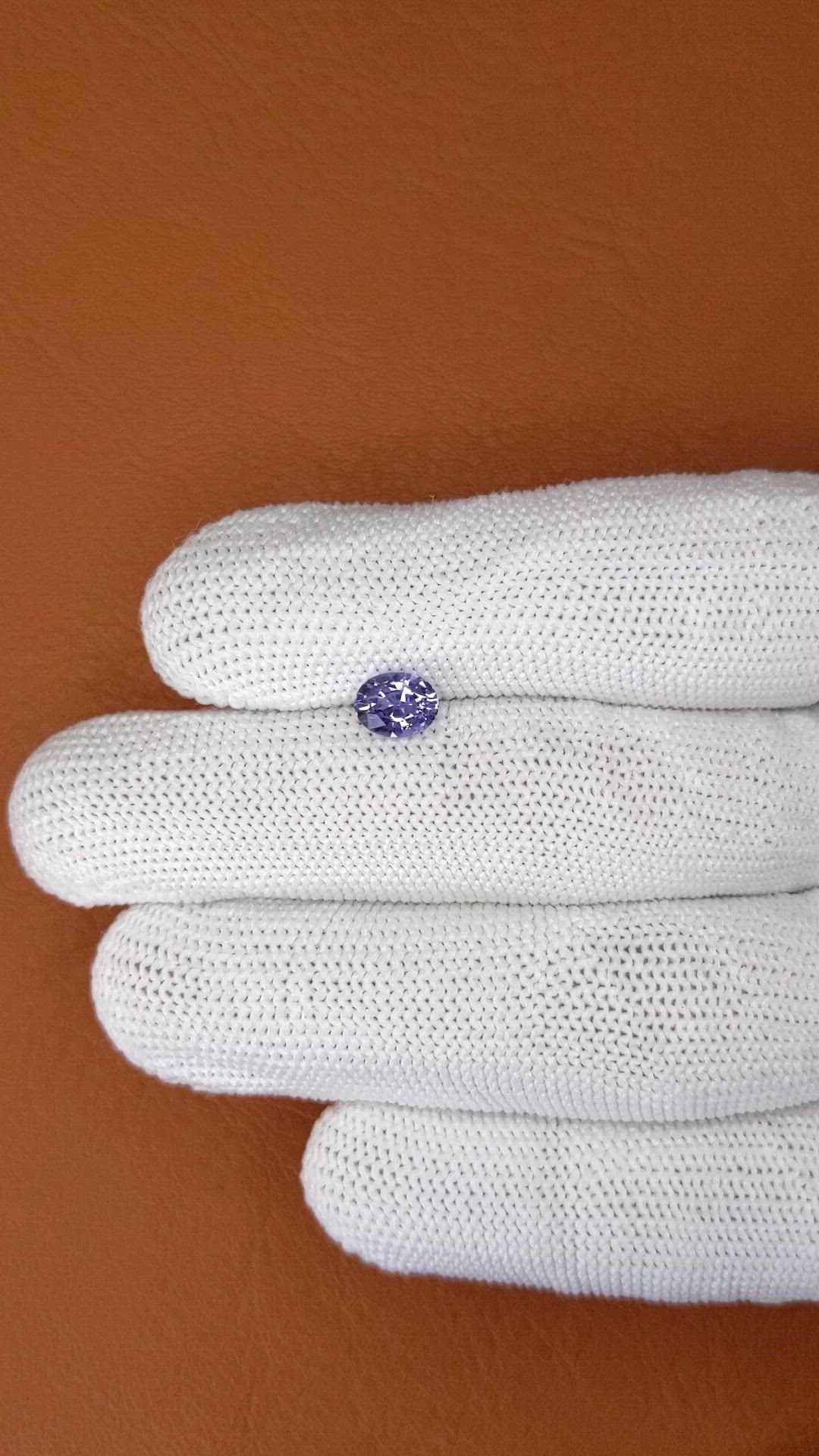 1.26 Ct. Bluish Purple Sapphire from Ceylon (Sri Lanka) Size Video
