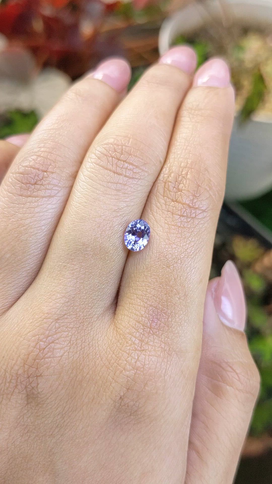 1.26 Ct. Bluish Purple Sapphire from Ceylon (Sri Lanka) Size Video