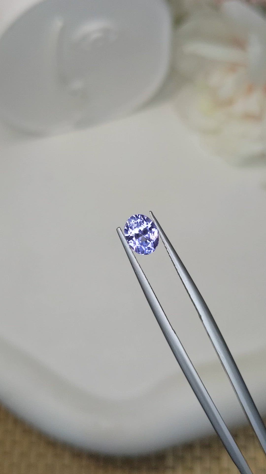 1.26 Ct. Bluish Purple Sapphire from Ceylon (Sri Lanka) Size Video