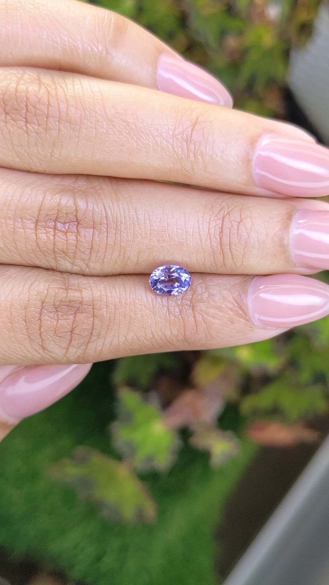 1.26 Ct. Bluish Purple Sapphire from Ceylon (Sri Lanka) Size Video