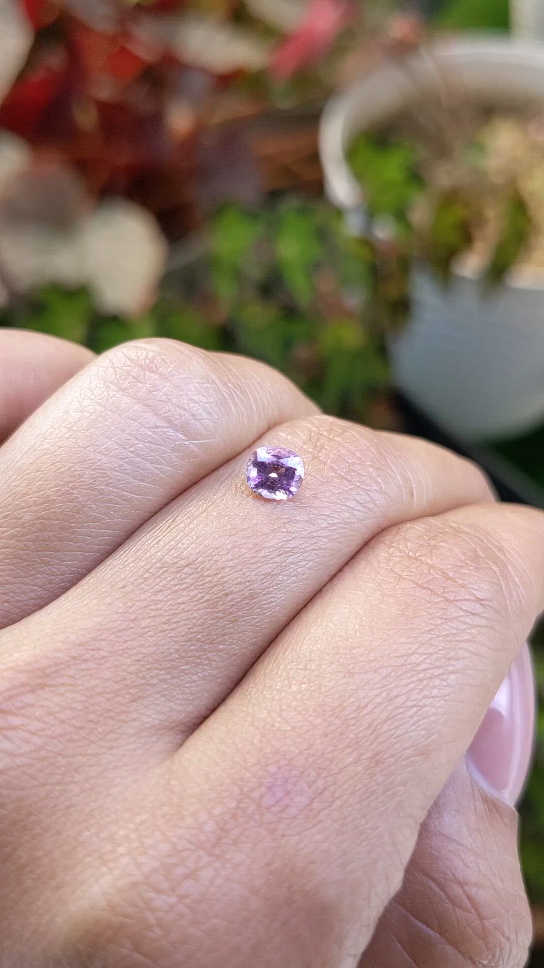 0.71 Ct. Pinkish Purple Sapphire from Ceylon (Sri Lanka) Size Video