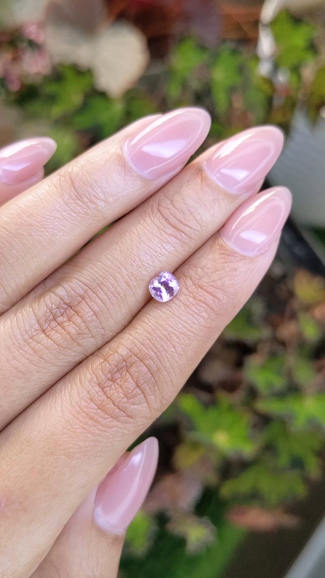 0.71 Ct. Pinkish Purple Sapphire from Ceylon (Sri Lanka) Size Video