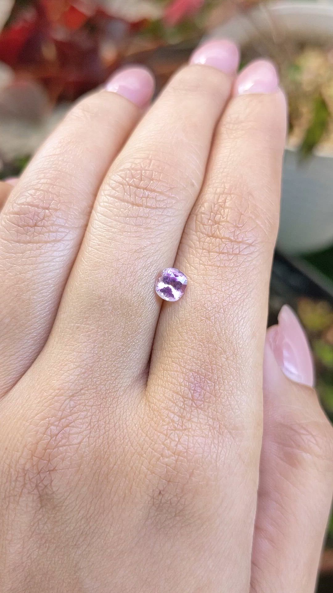0.71 Ct. Pinkish Purple Sapphire from Ceylon (Sri Lanka) Size Video